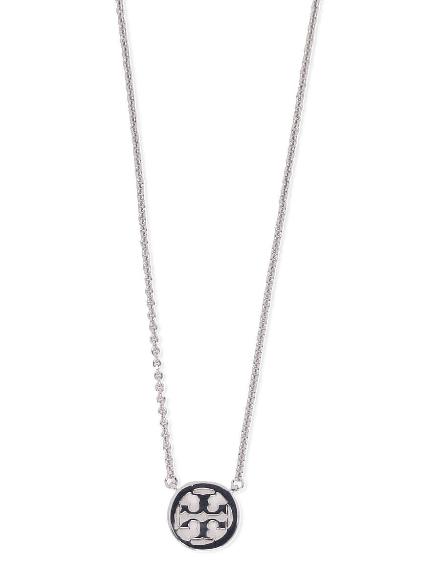 Tory Burch - Icon Pavé Pendant Necklace - ketten mit anhänger - tory silver / crystal - 0