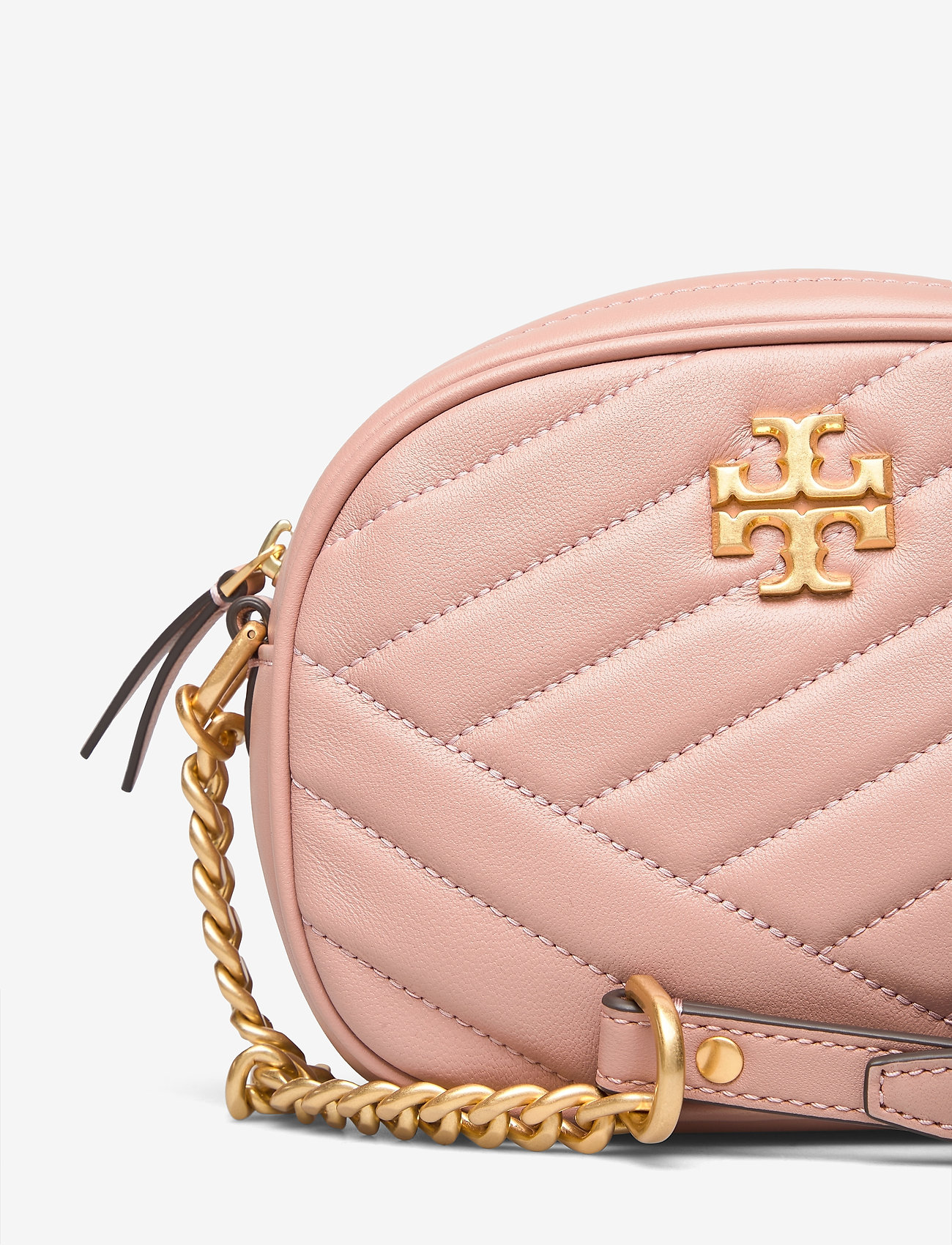 Tory Burch - KIRA CHEVRON SMALL CAMERA BAG - pink moon / rolled brass - 3