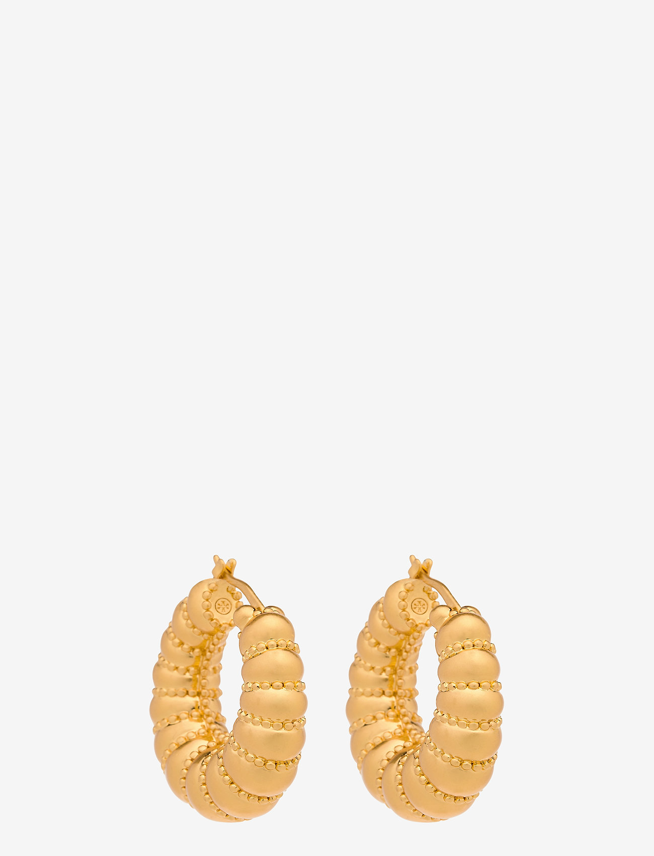 Tory Burch - MILGRAIN HOOP EARRING - rolled brass - 0