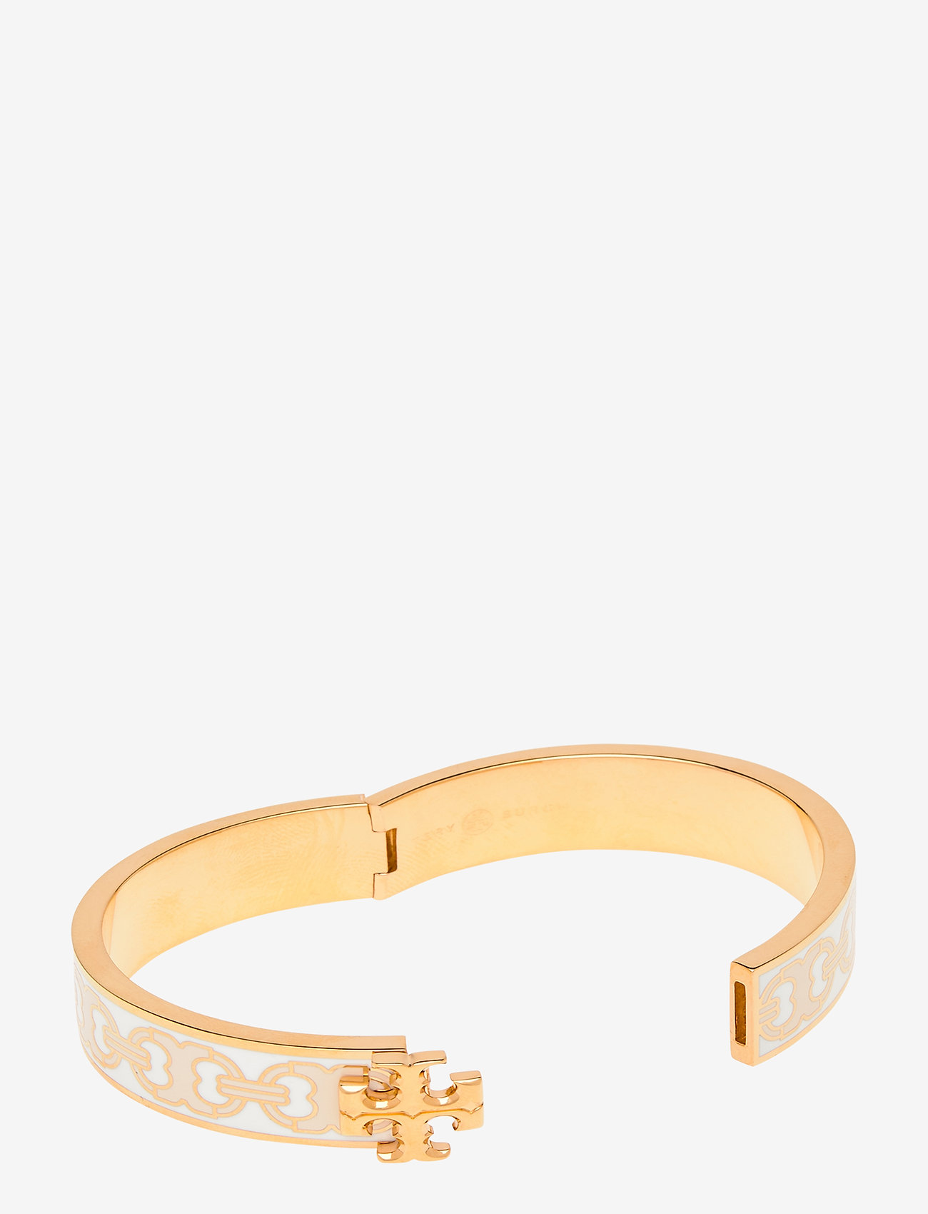 Tory Burch - KIRA PRINTED ENAMEL 14MM BRACELET - tory gold / optic white / tropical sand - 1