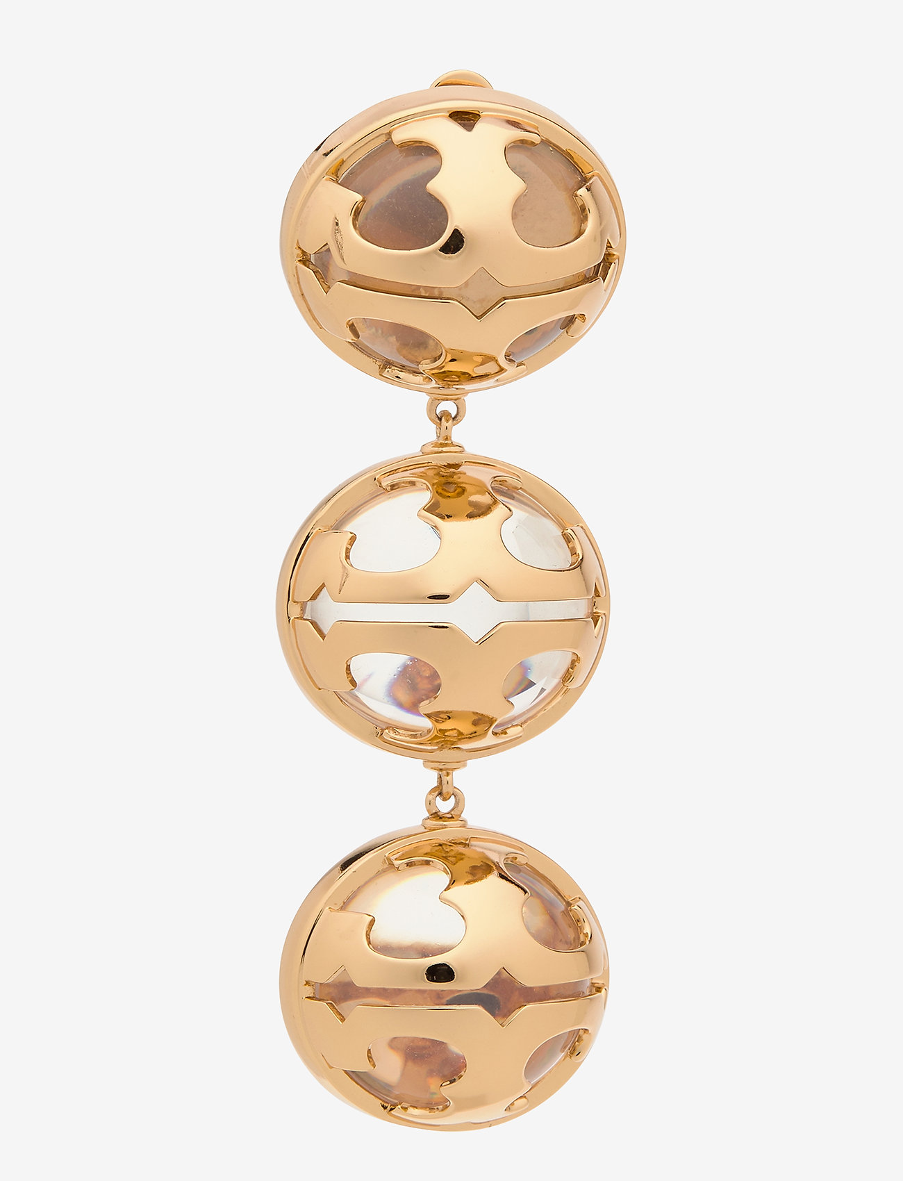 Tory Burch - BUBBLE MILLER STATEMENT EARRING - clear / tory gold - 1