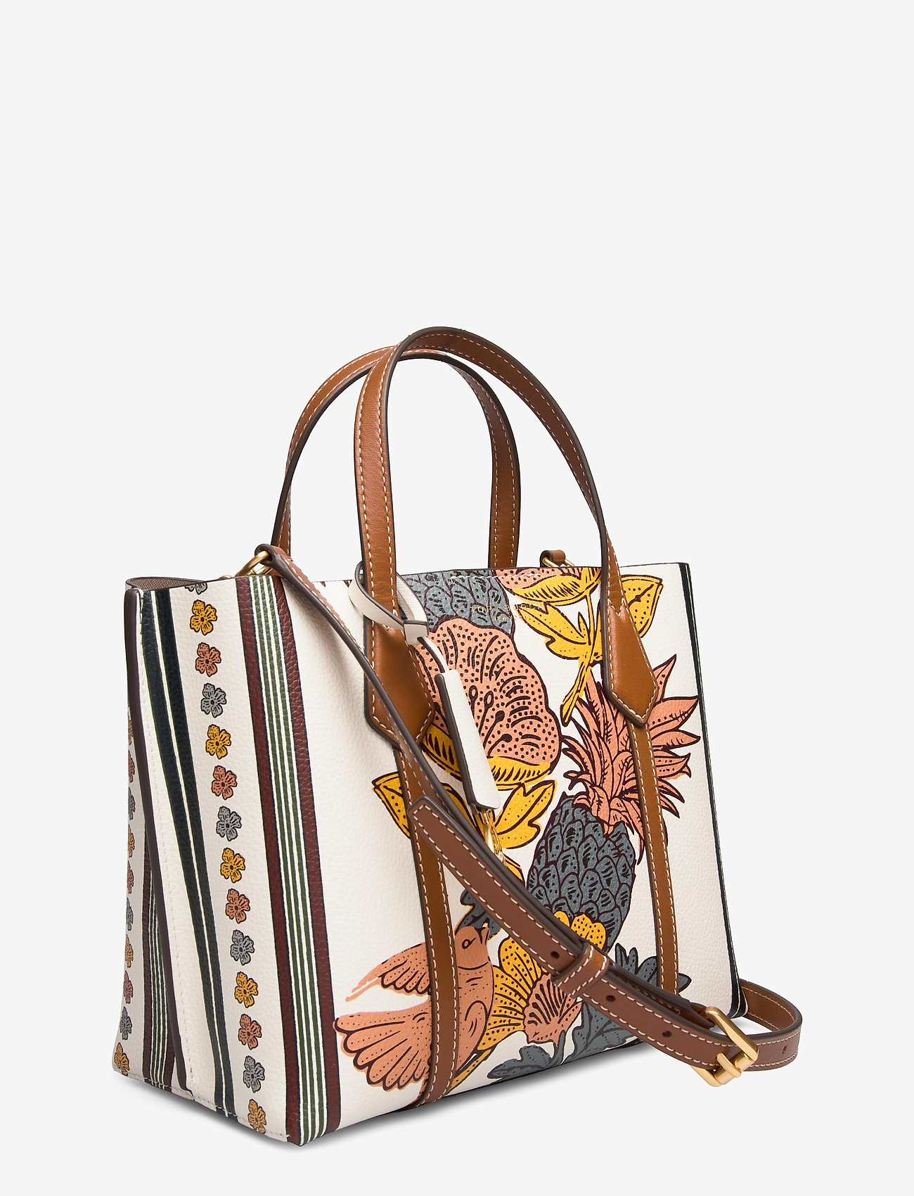 Tory Burch - PERRY PRINTED SMALL TRIPLE-COMPARTMENT TOTE - orange wonderland vine - 2