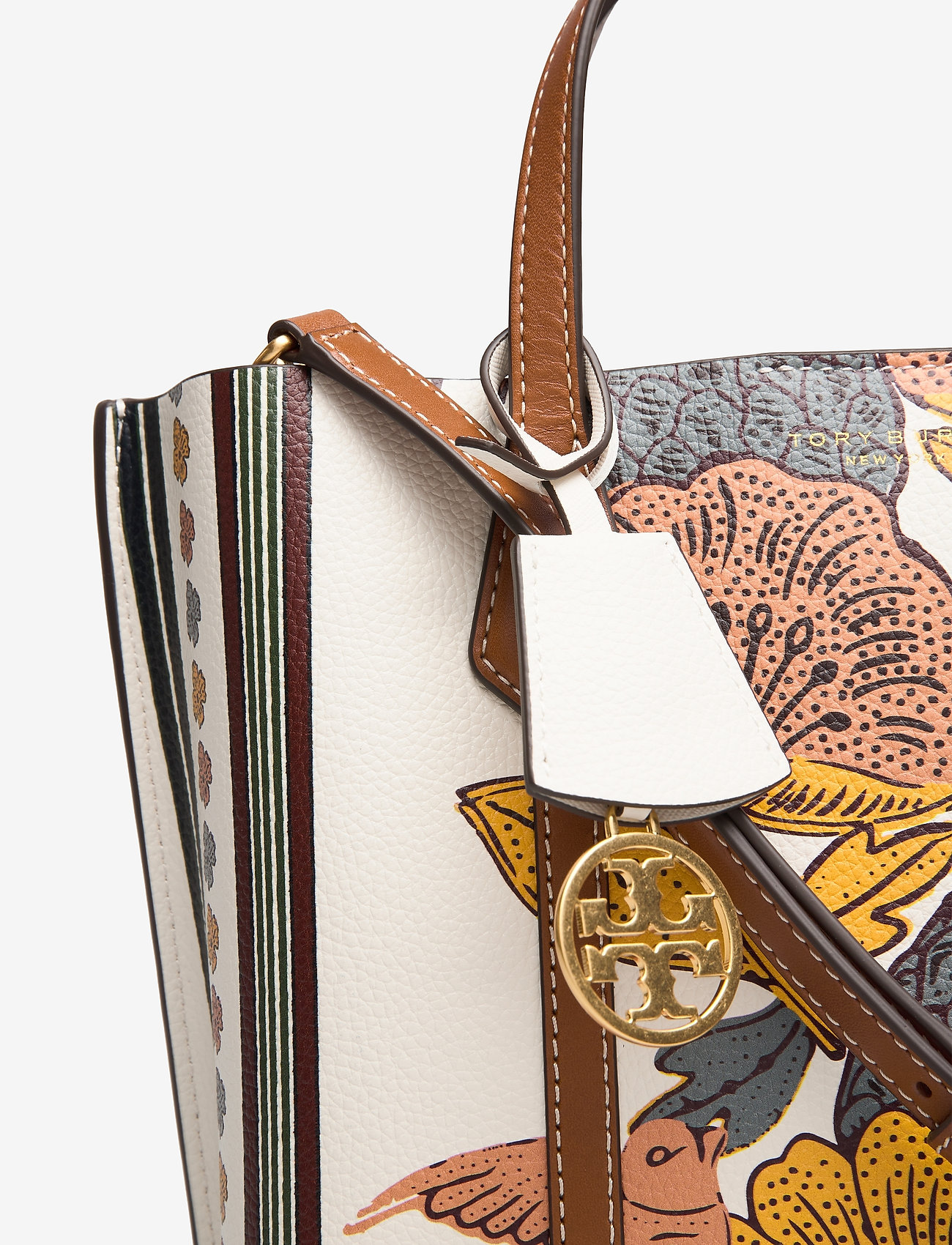 Tory Burch - PERRY PRINTED SMALL TRIPLE-COMPARTMENT TOTE - orange wonderland vine - 3