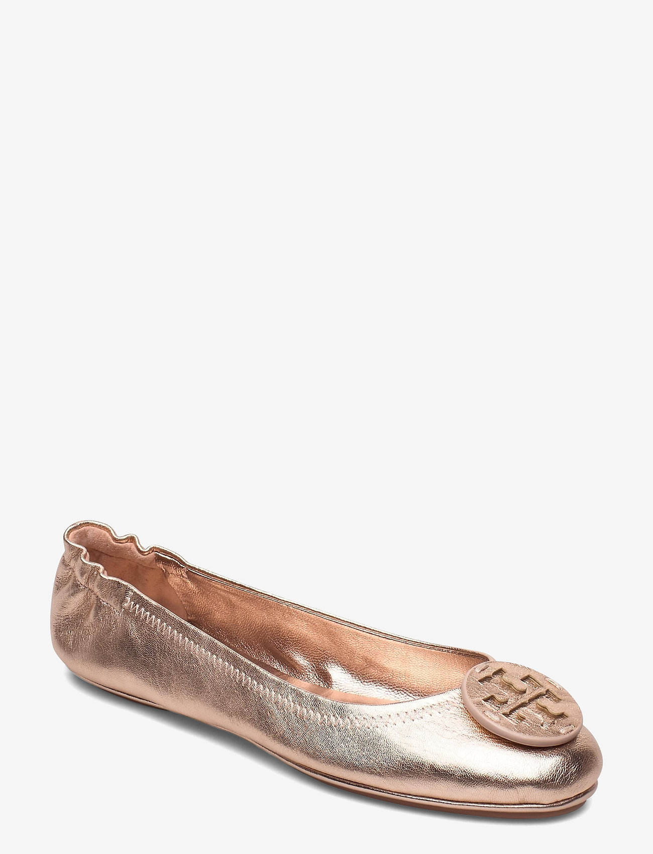 Tory Burch - MINNIE TRAVEL BALLET WITH LEATHER LOGO - rose gold/ rose gold - 0