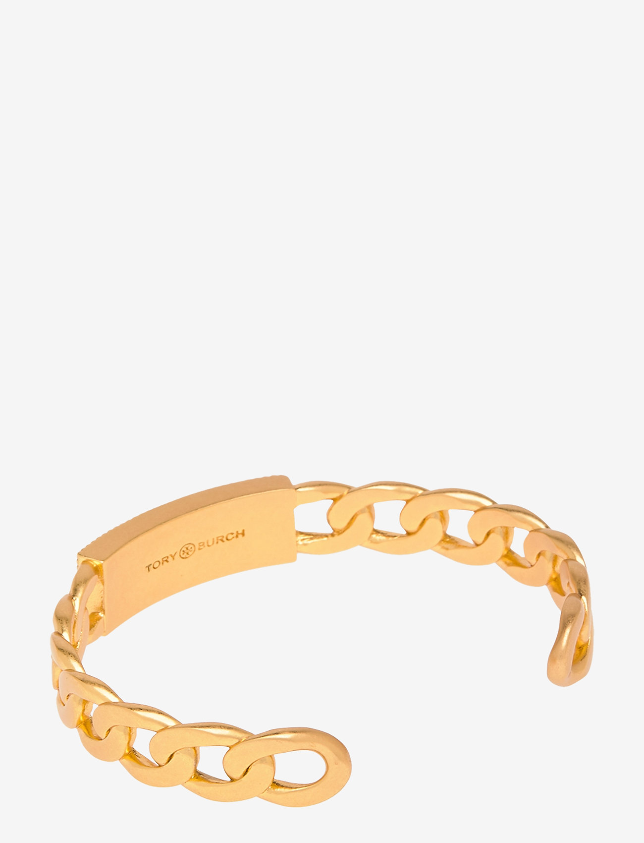 Tory Burch - MILGRAIN LOGO LEATHER CUFF - rolled brass / royal navy / redstone - 1