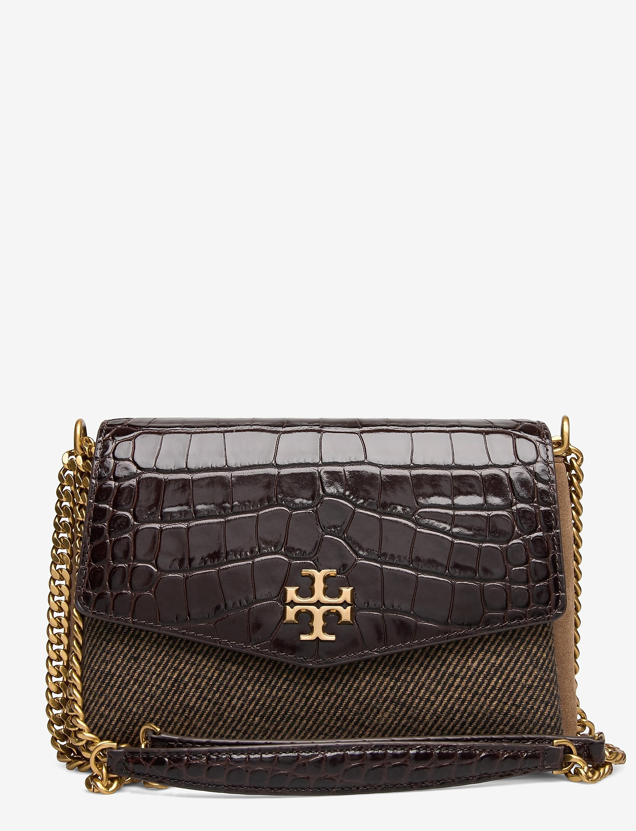 Tory Burch - KIRA TWEED SMALL CONVERTIBLE SHOULDER BAG - dark mahogany - 0