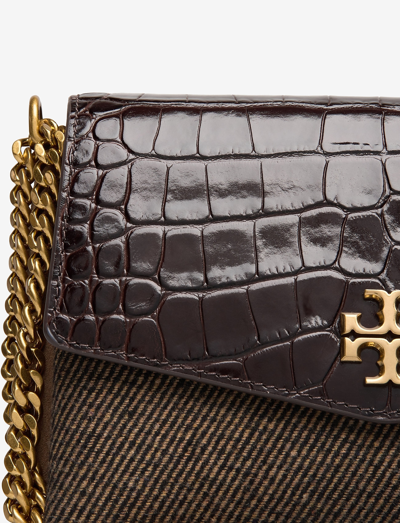 Tory Burch - KIRA TWEED SMALL CONVERTIBLE SHOULDER BAG - dark mahogany - 3