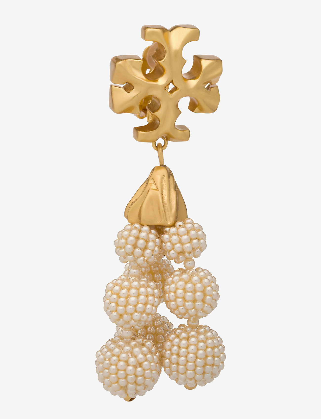 Tory Burch - ROXANNE BEADED TASSEL EARRING - rolled brass / ivory / cream - 0