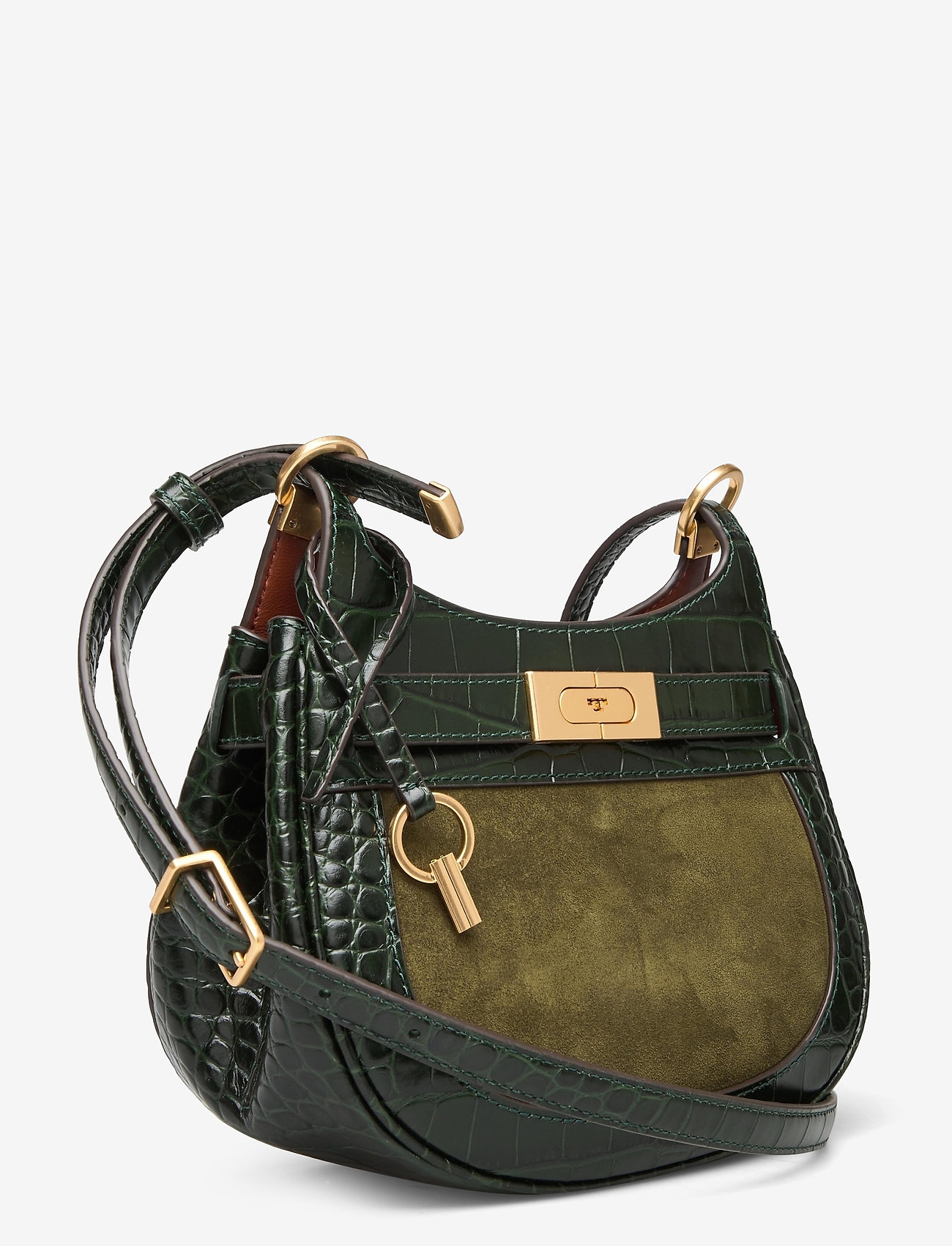 Tory Burch - LEE RADZIWILL EMBOSSED FRAME SMALL SADDLEBAG - deep kelp - 2