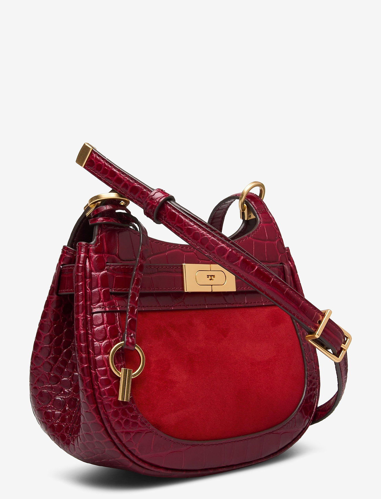 Tory Burch - LEE RADZIWILL EMBOSSED FRAME SMALL SADDLEBAG - roma red - 2