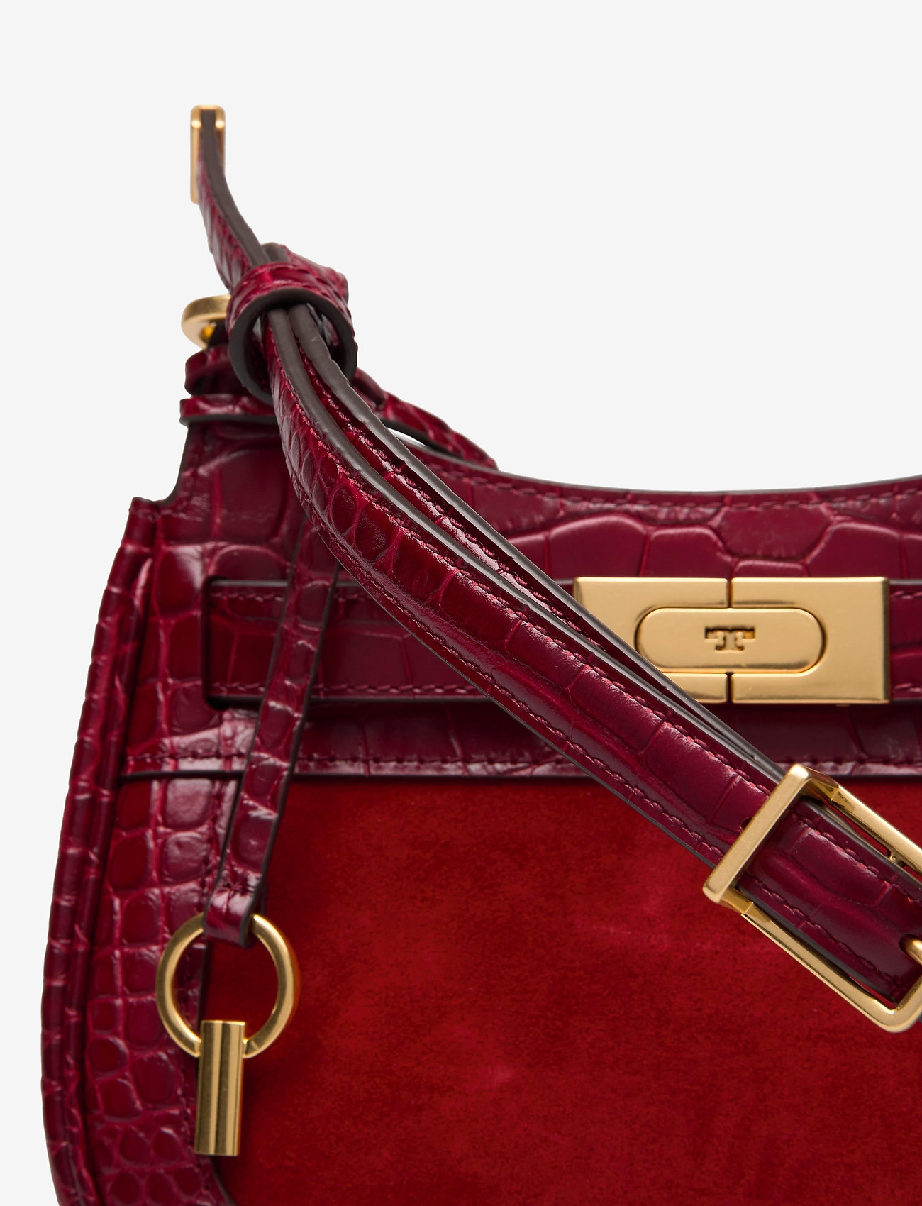 Tory Burch - LEE RADZIWILL EMBOSSED FRAME SMALL SADDLEBAG - roma red - 3