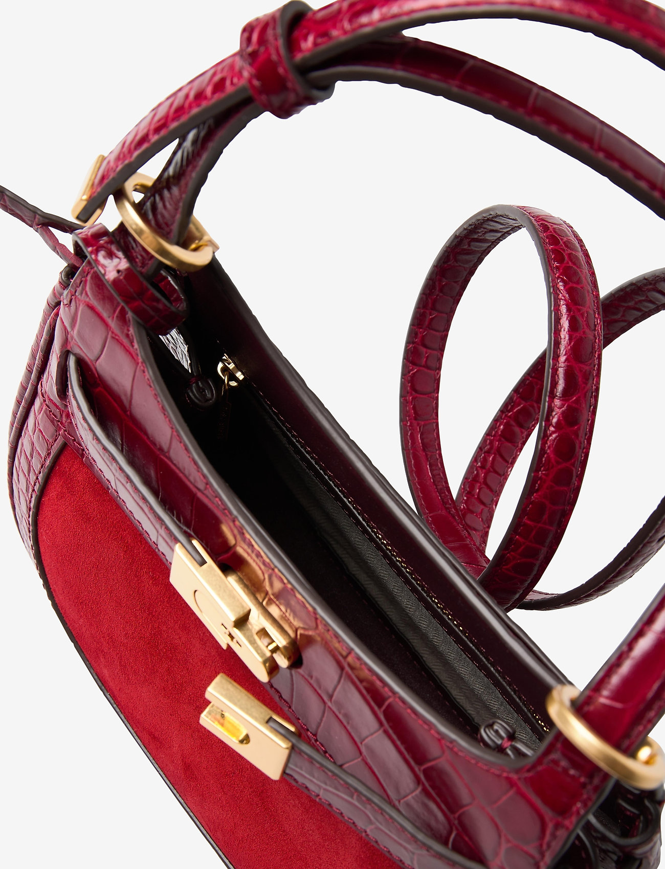 Tory Burch - LEE RADZIWILL EMBOSSED FRAME SMALL SADDLEBAG - roma red - 4