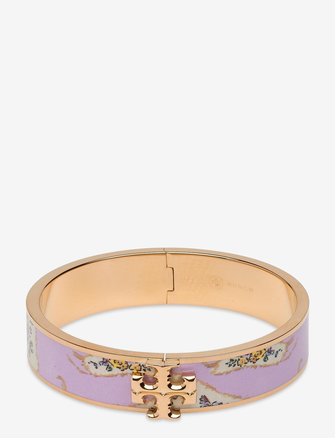 Tory Burch - KIRA ENAMEL PRINTED 14MM BRACELET - tory gold / pink porcelain floral - 0