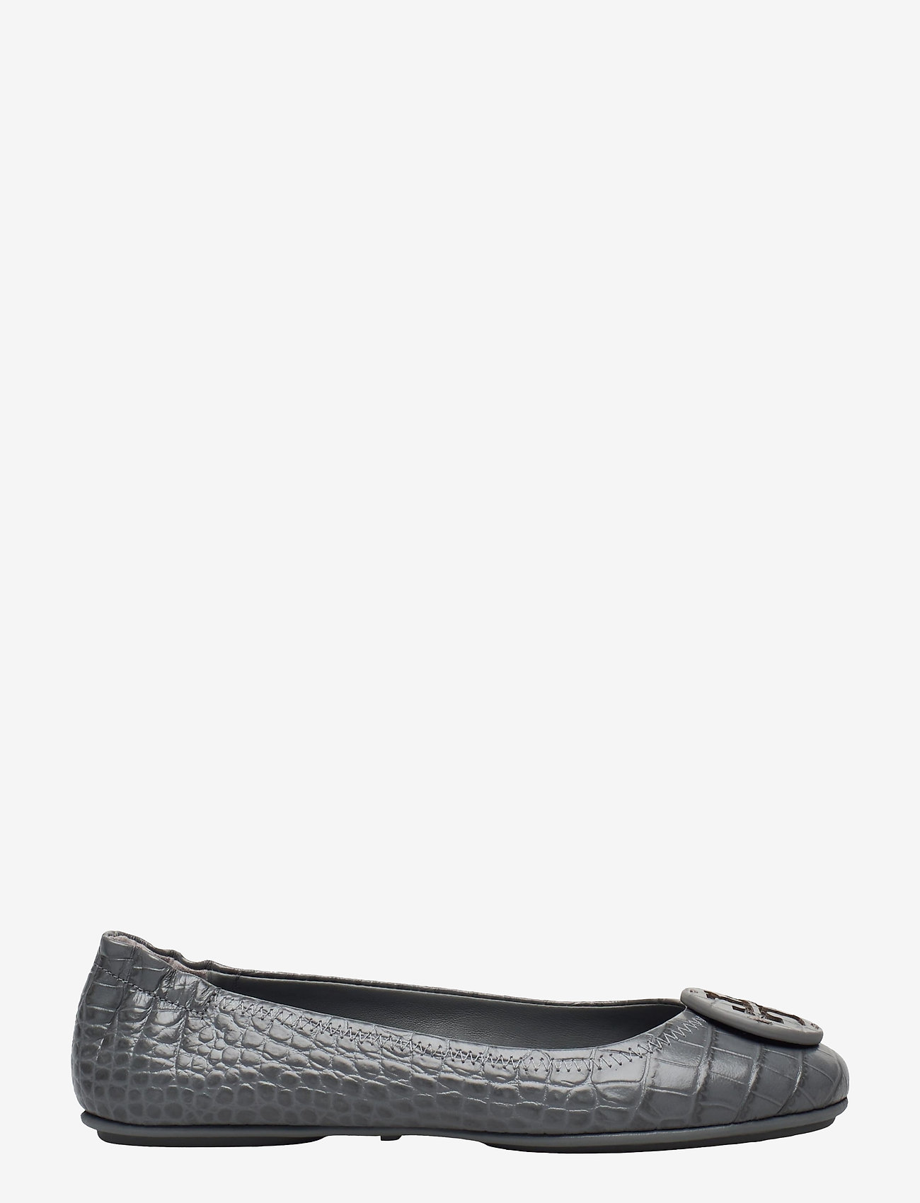 Tory Burch - MINNIE TRAVEL BALLET WITH LEATHER LOGO - zinc- croc - 1