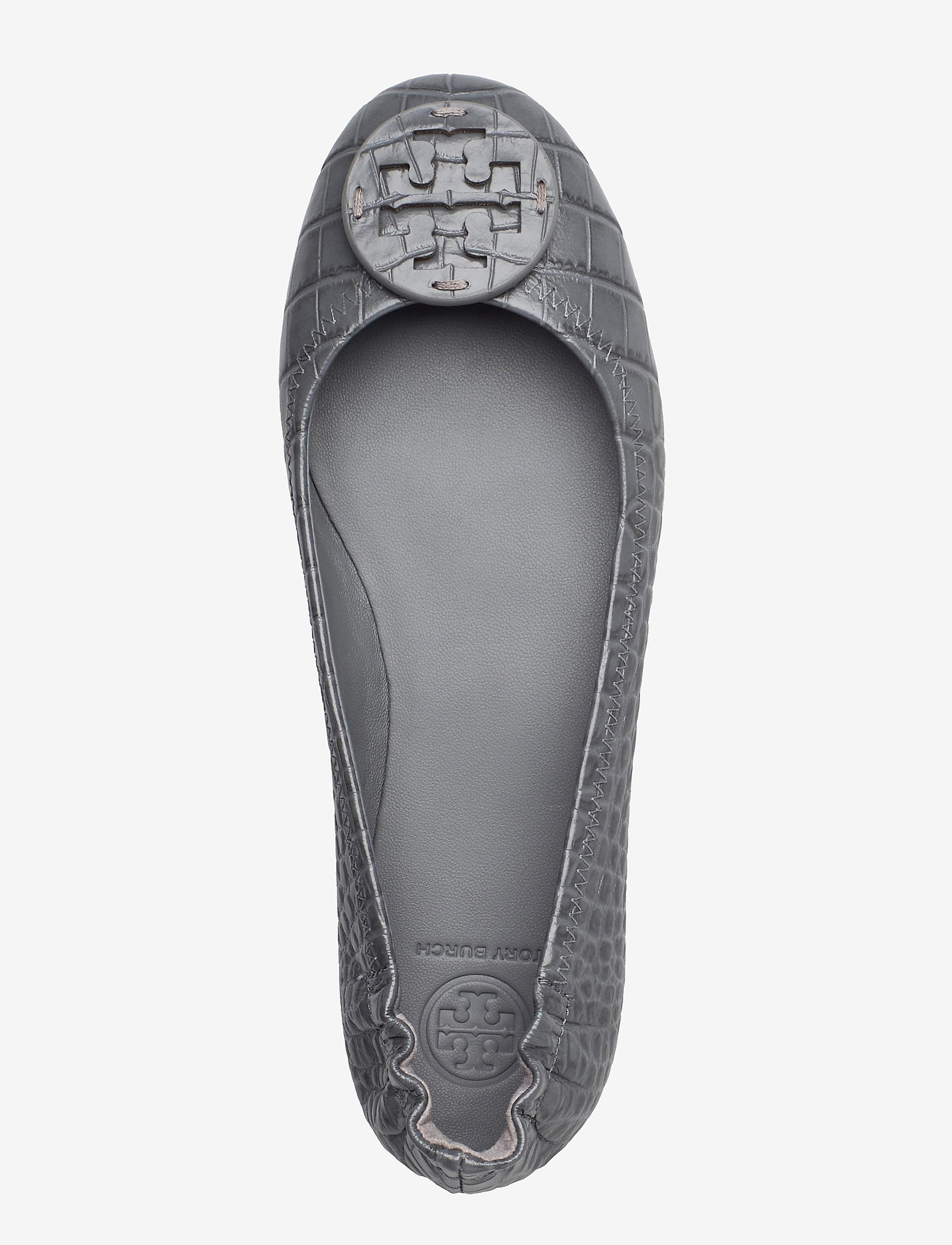 Tory Burch - MINNIE TRAVEL BALLET WITH LEATHER LOGO - zinc- croc - 3