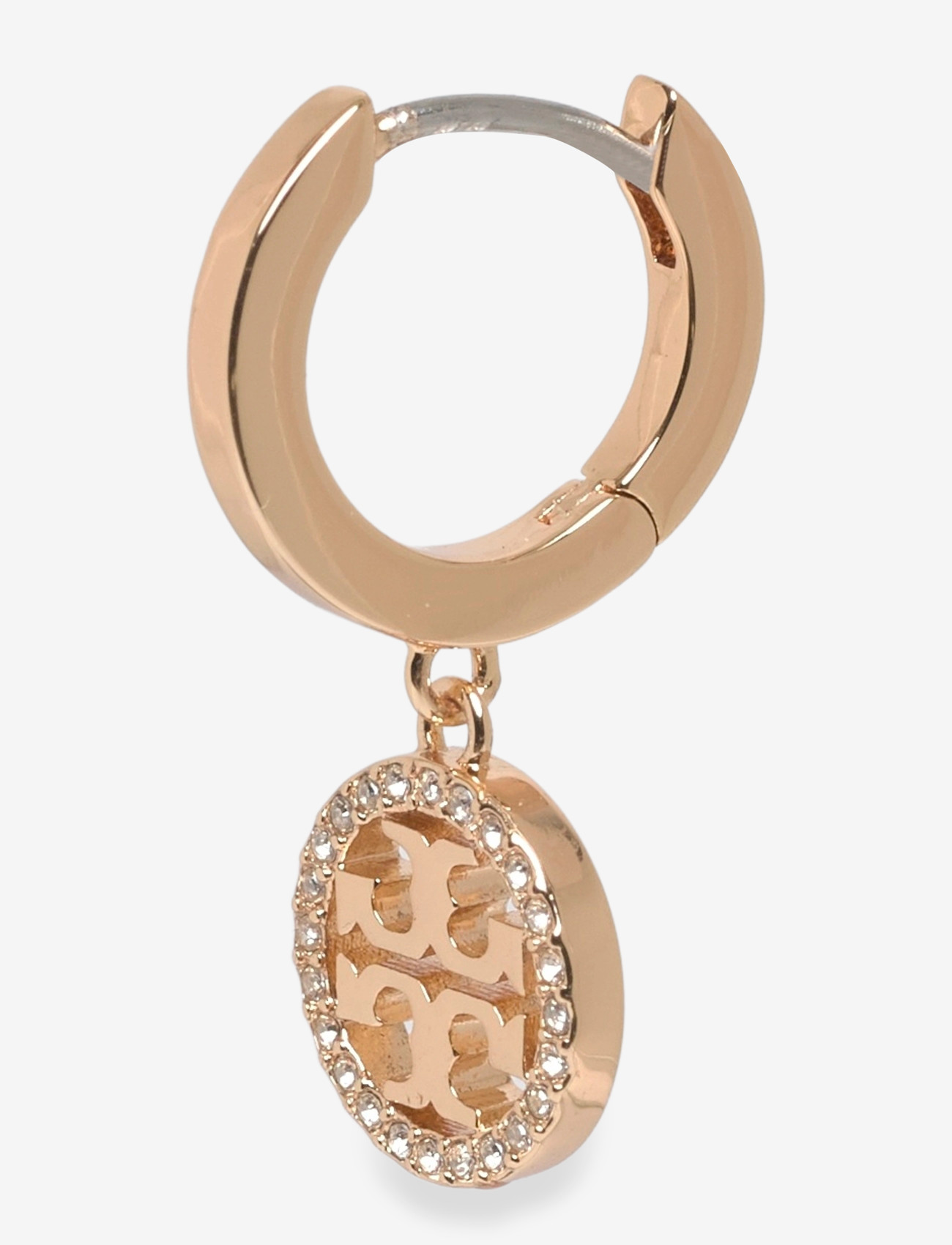 Tory Burch - Miller Pave Huggie Hoop Earrings - hoops - tory gold , crystal - 1