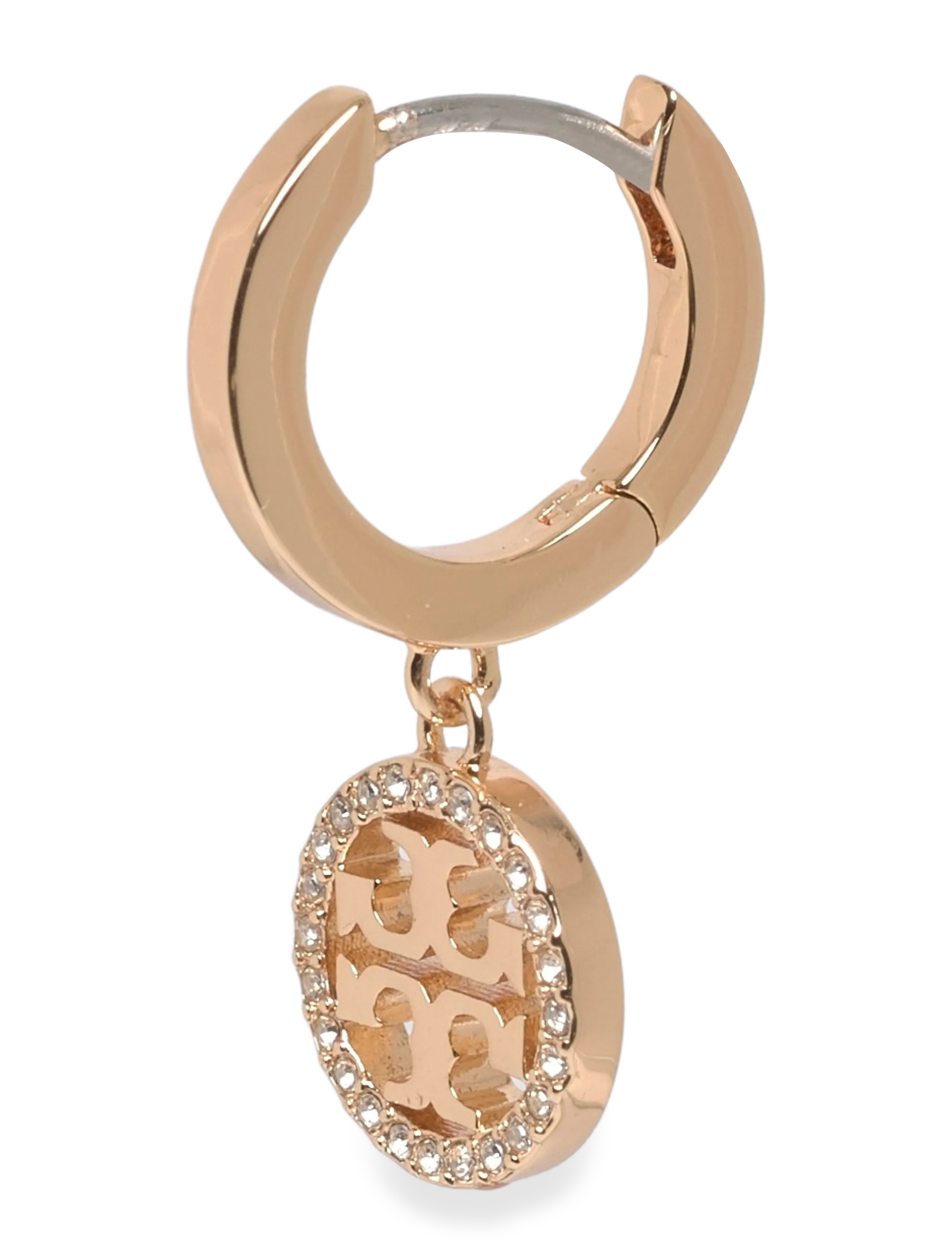 Tory Burch - Icon Pavé Huggie Hoop Earrings - hoops kõrvarõngad - tory gold / crystal - 1