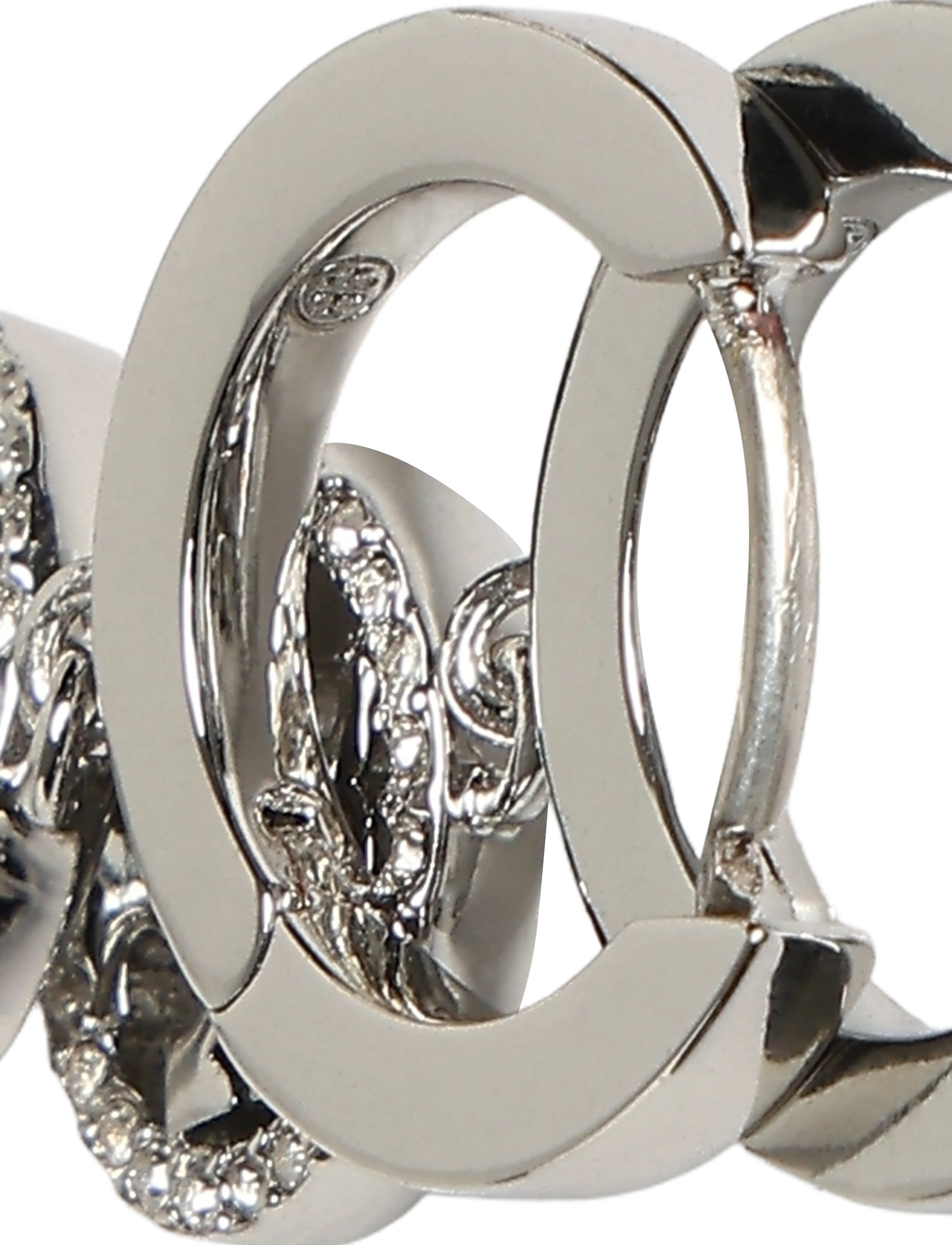 Tory Burch - Icon Pavé Huggie Hoop Earrings - hoops - tory silver / crystal - 2