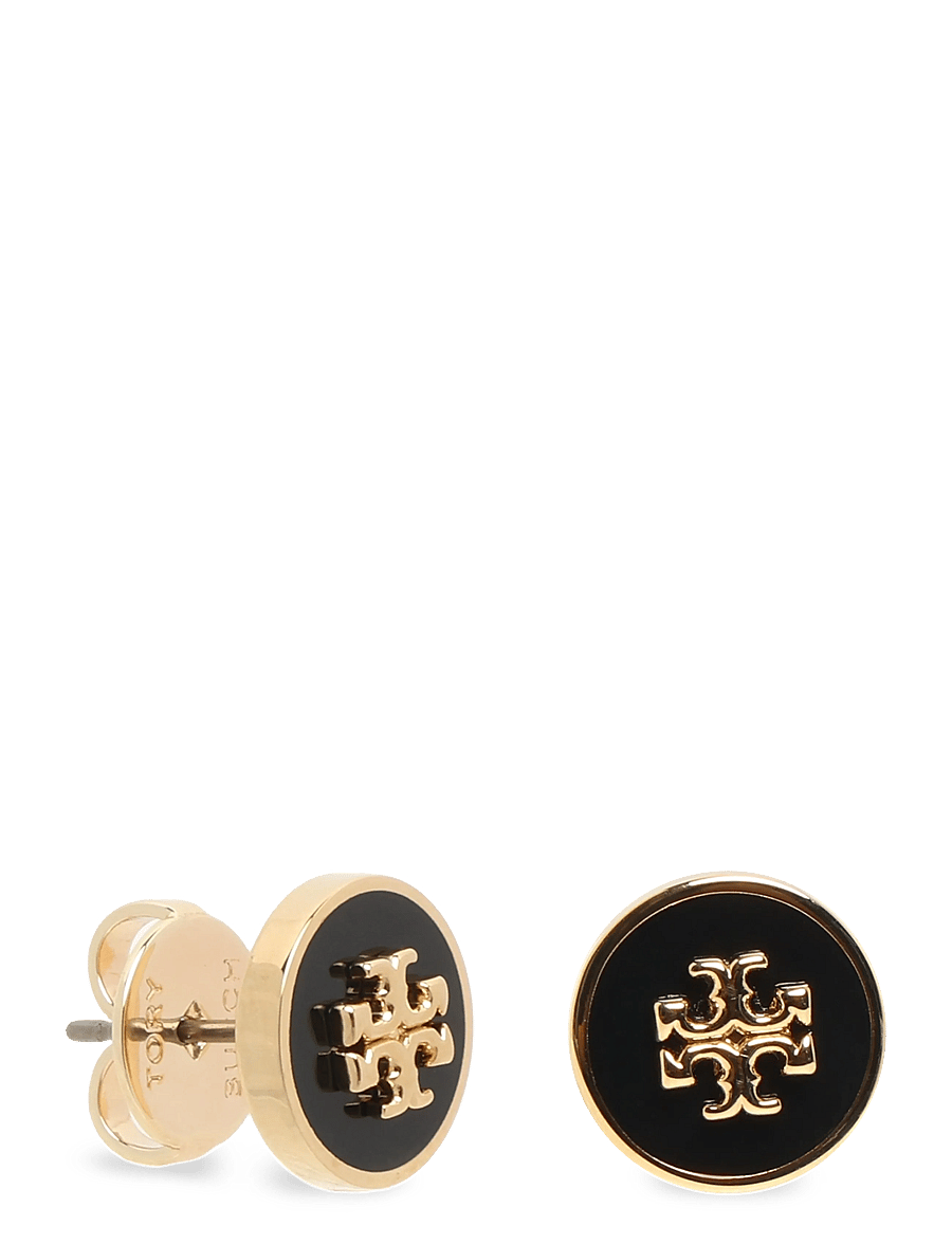 Tory Burch - Icon Enamel Stud Earrings - studs örhängen - tory gold / black - 0