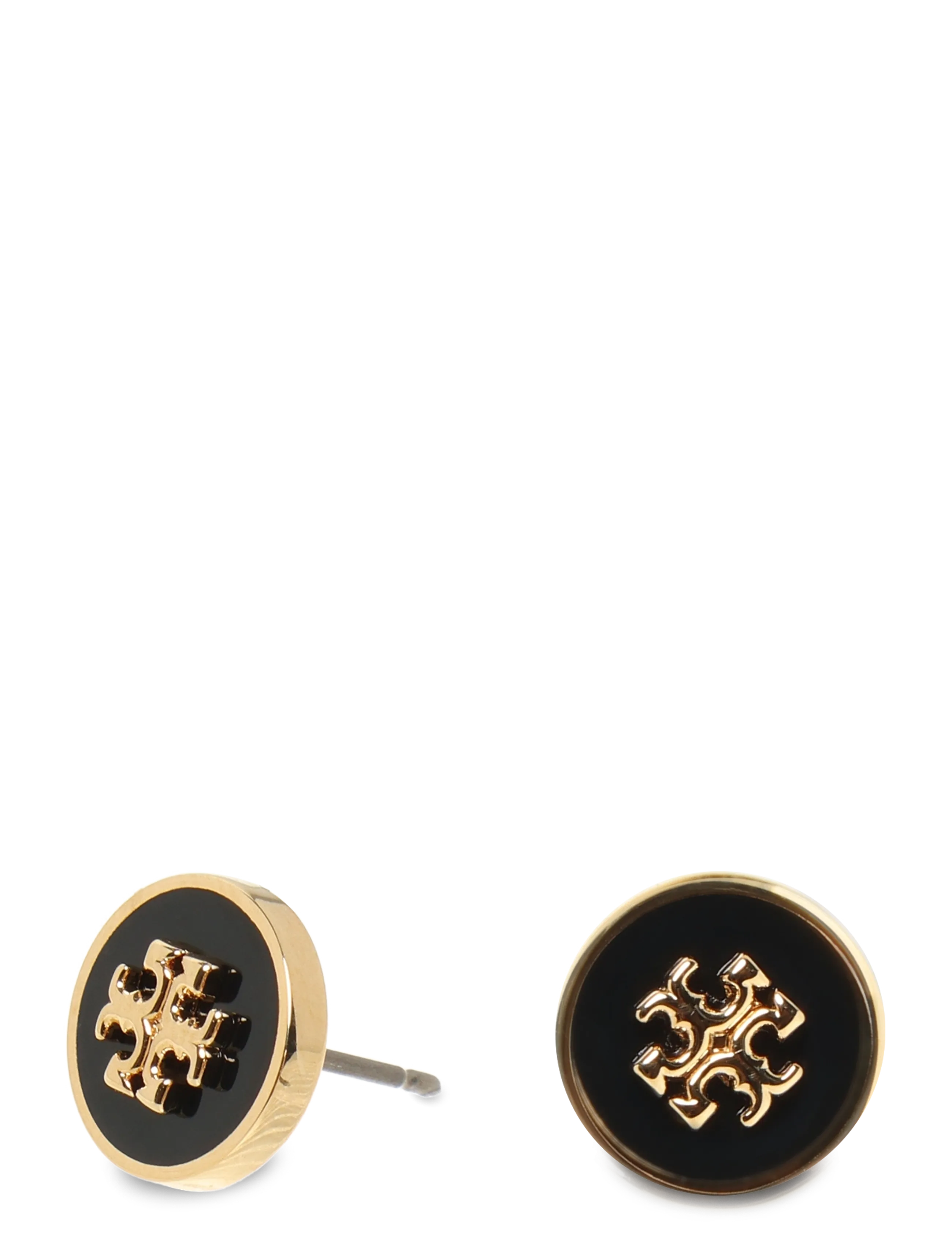 Tory Burch - Icon Enamel Stud Earrings - studs örhängen - tory gold / black - 1