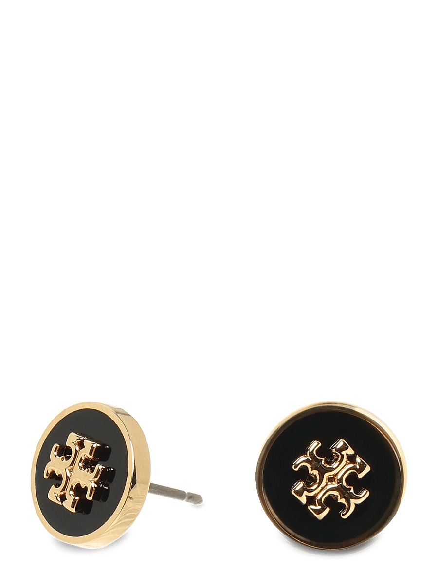 Tory Burch - Icon Enamel Stud Earrings - studs örhängen - tory gold / black - 1