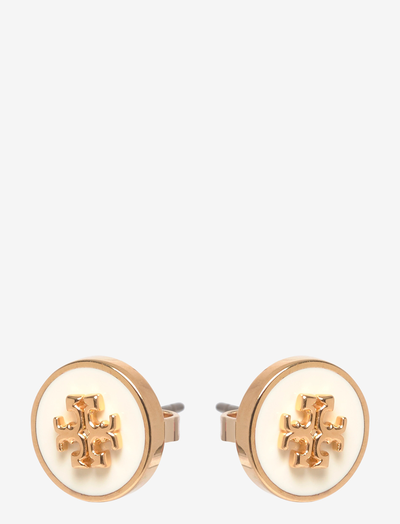 Tory Burch - Icon Enamel Stud Earrings - Ørestikker - tory gold / new ivory - 0