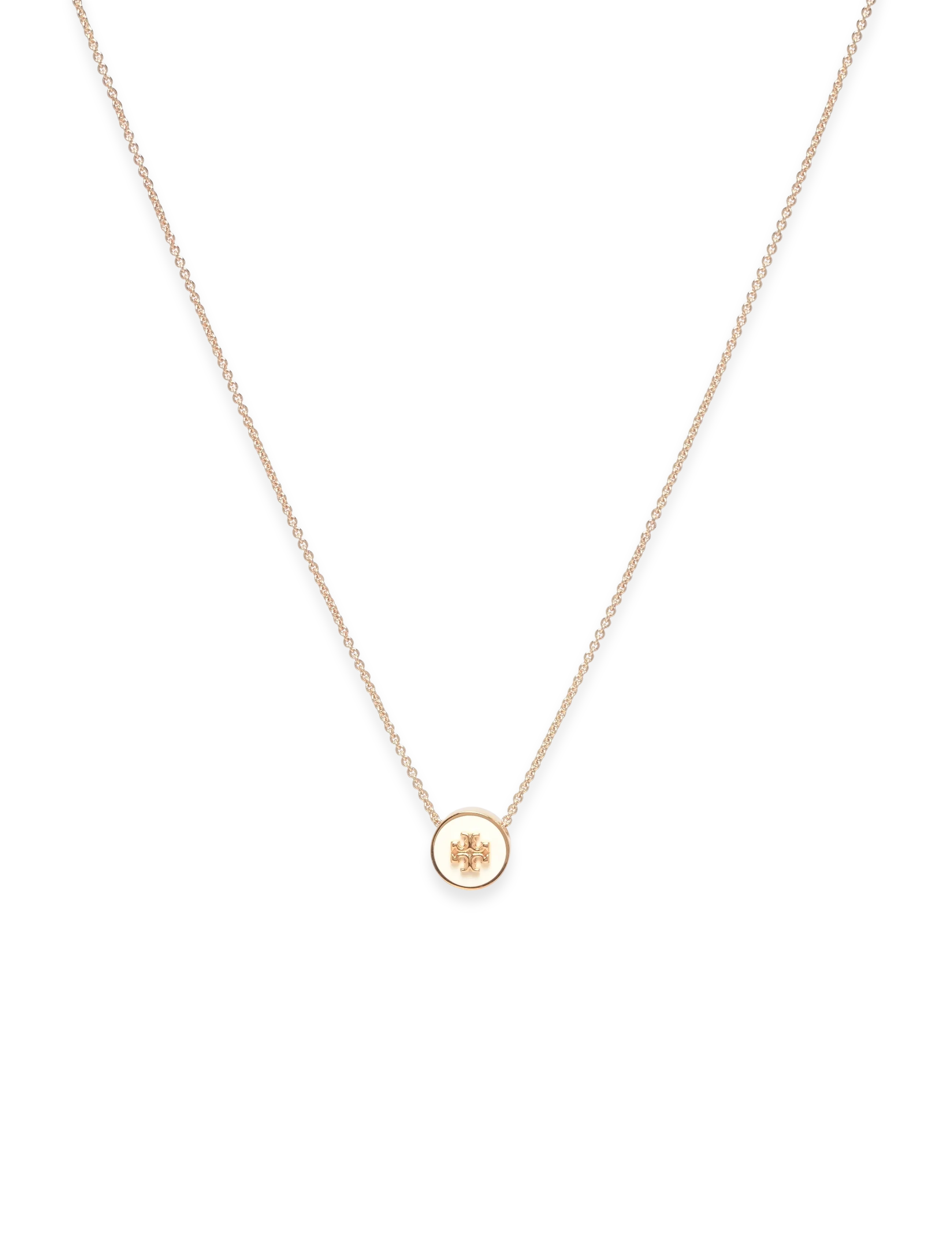 Tory Burch Icon Enamel Pendant Necklace, One Size, Gold, Halskæder > Smukke Halskæder, Dame