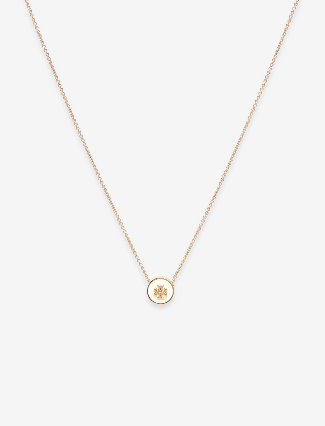 Tory Burch - Icon Enamel Pendant Necklace - halskæder med vedhæng - tory gold / new ivory - 0