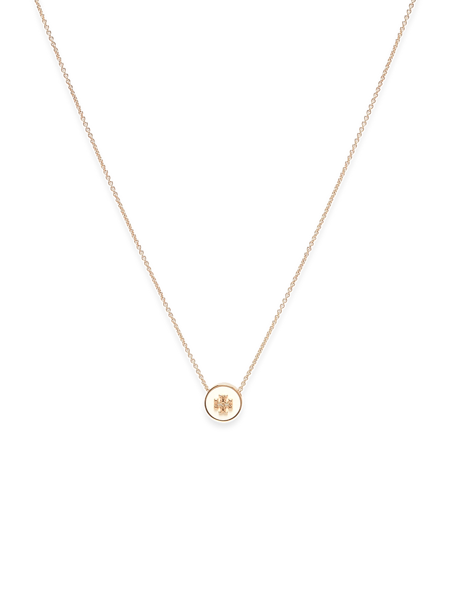 Tory Burch - Icon Enamel Pendant Necklace - grandininiai karoliai - tory gold / new ivory - 0