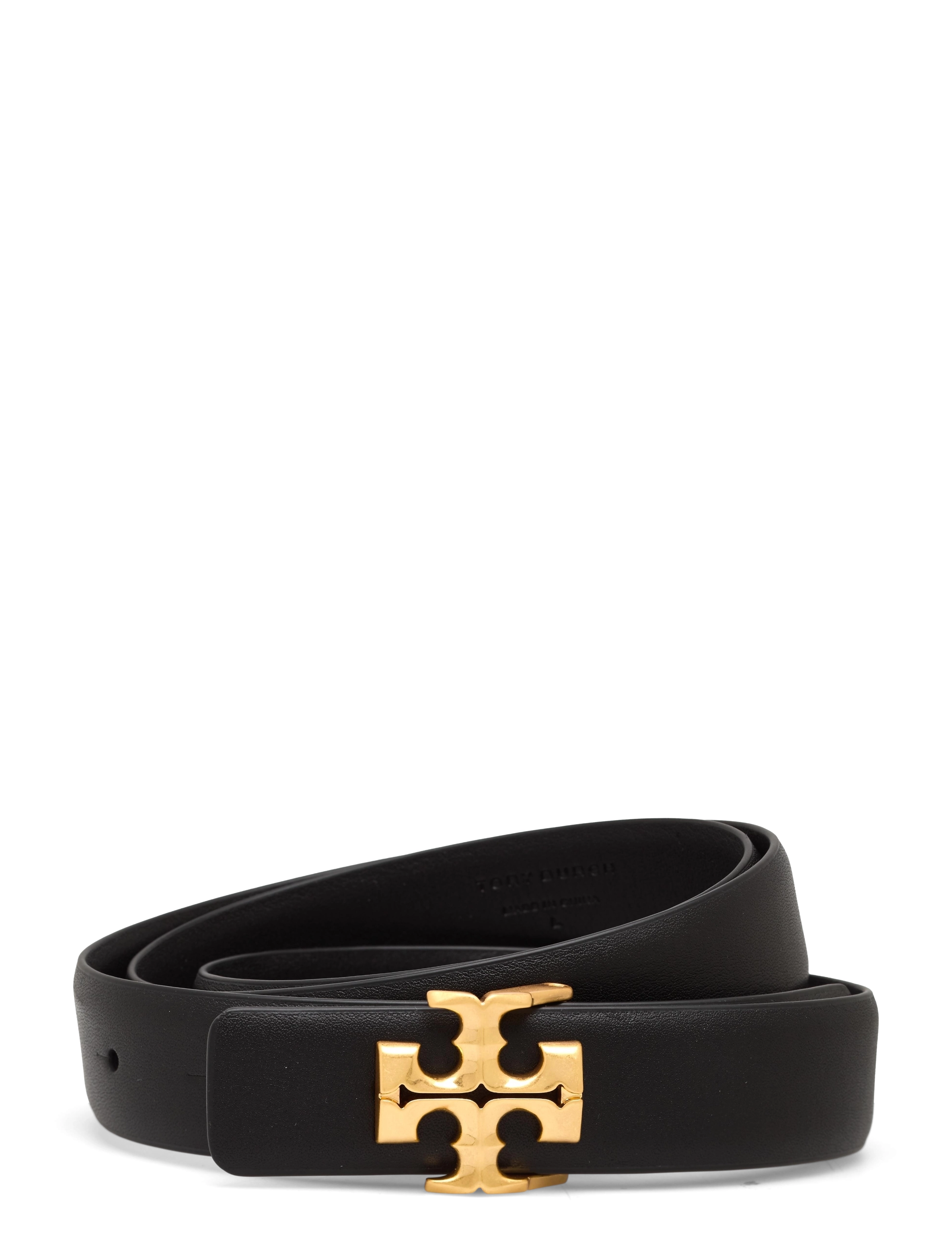 Tory Burch - 1" Kira Logo Belt - black / gold - 0