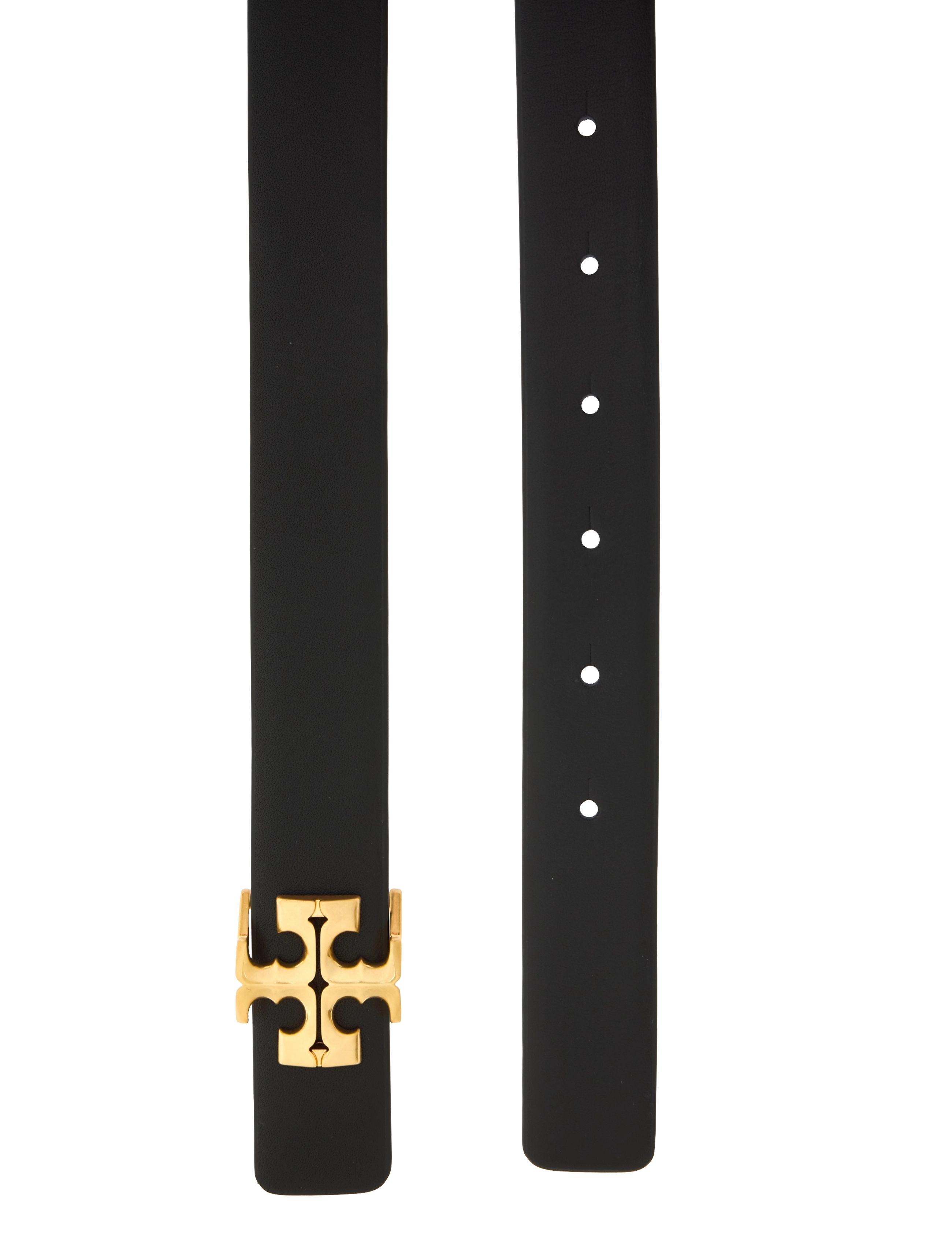 Tory Burch - 1" Kira Logo Belt - black / gold - 1