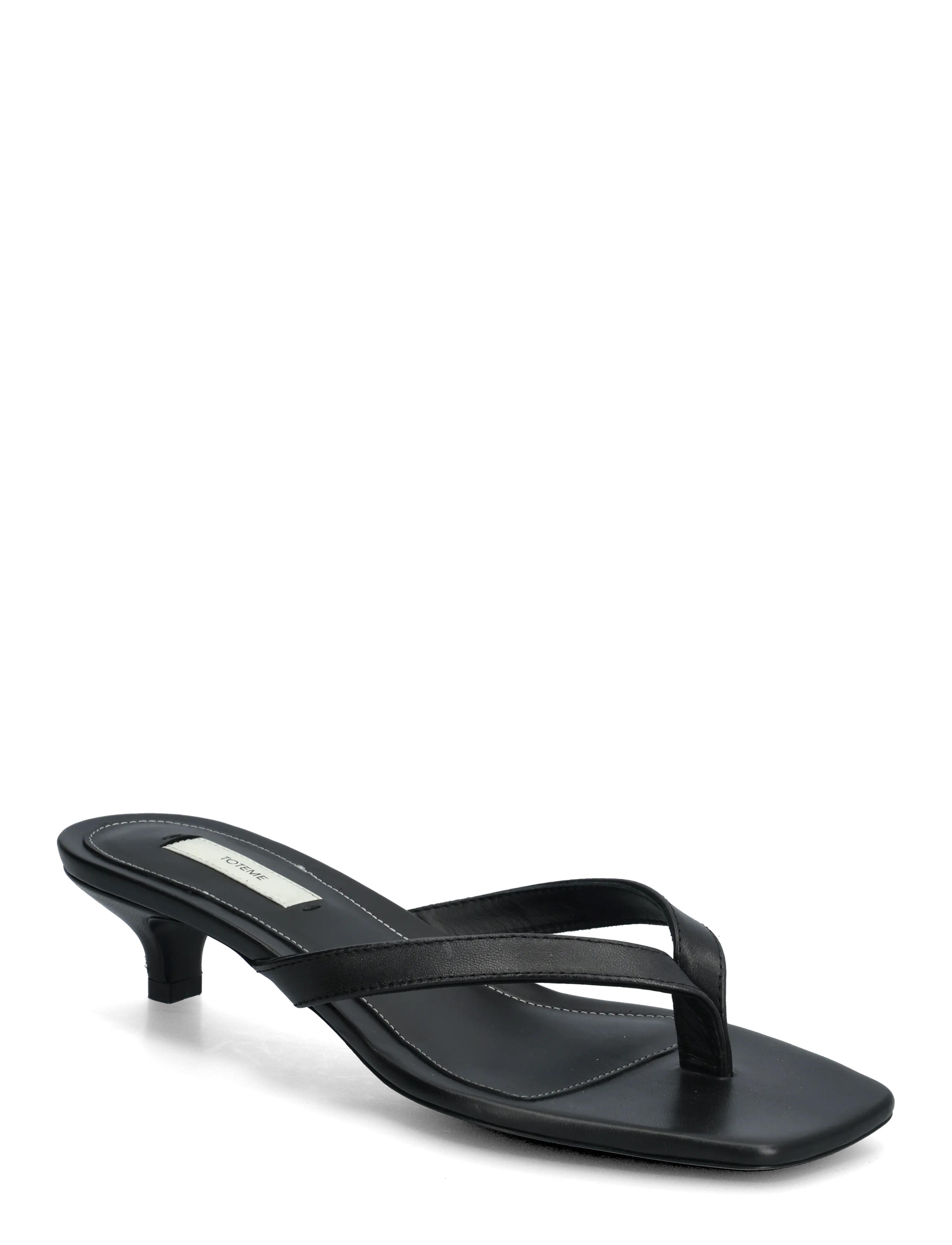 TOTEME Leather Heeled Flip Flops, 39, Black, Hæle > Sandaler Med Hæl, Dame