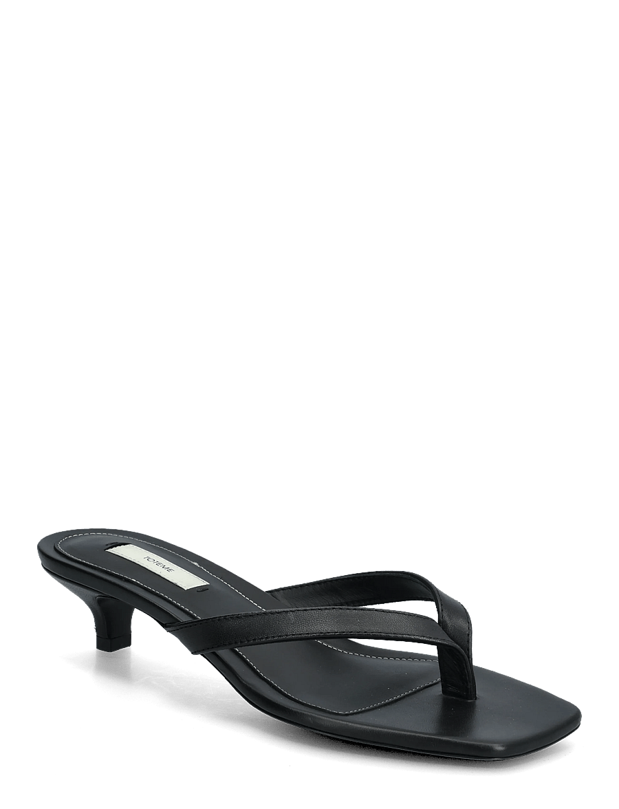 TOTEME - Leather Heeled Flip Flops - korolliset sandaalit - black - 0