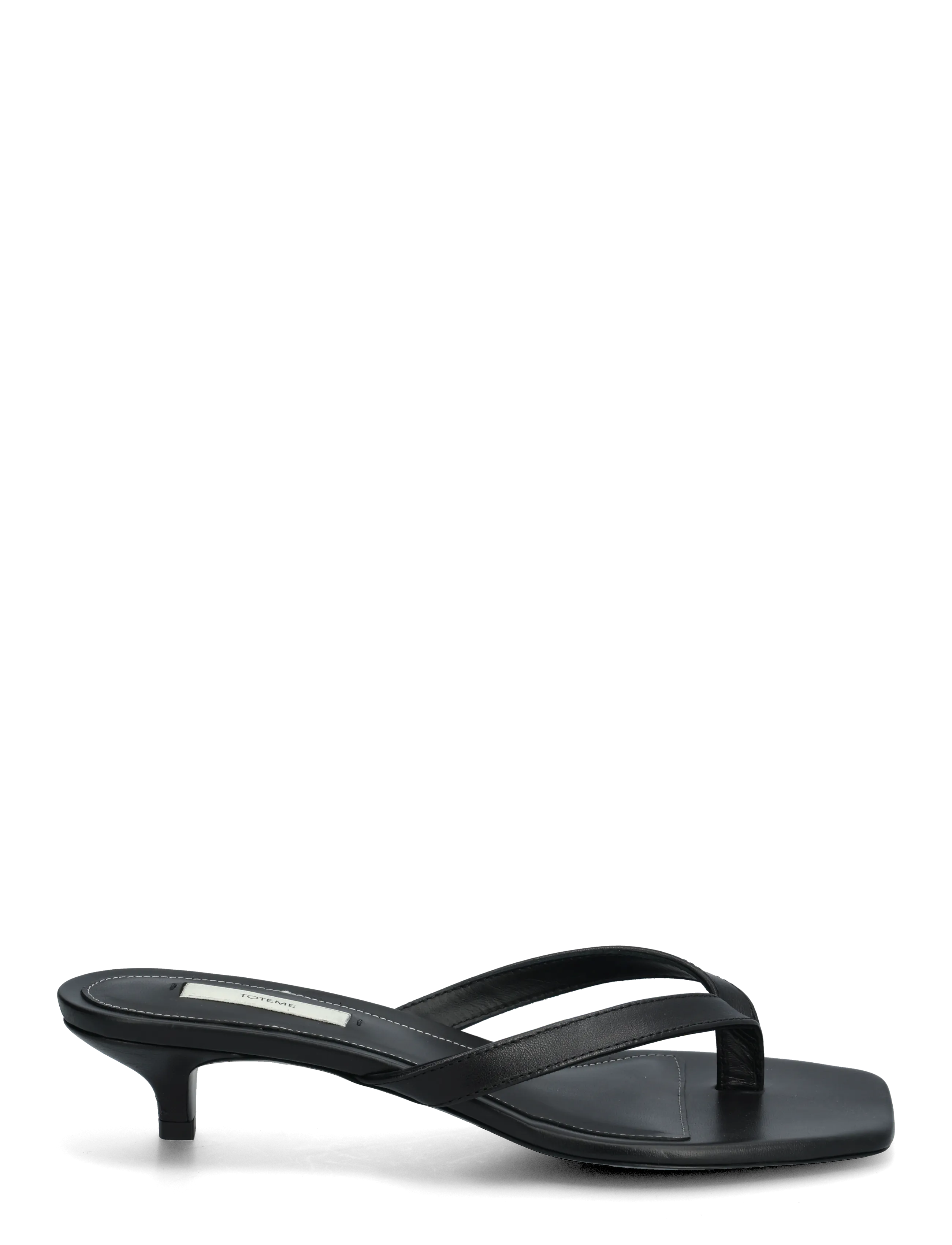 TOTEME - Leather Thong Sandals - black - 1