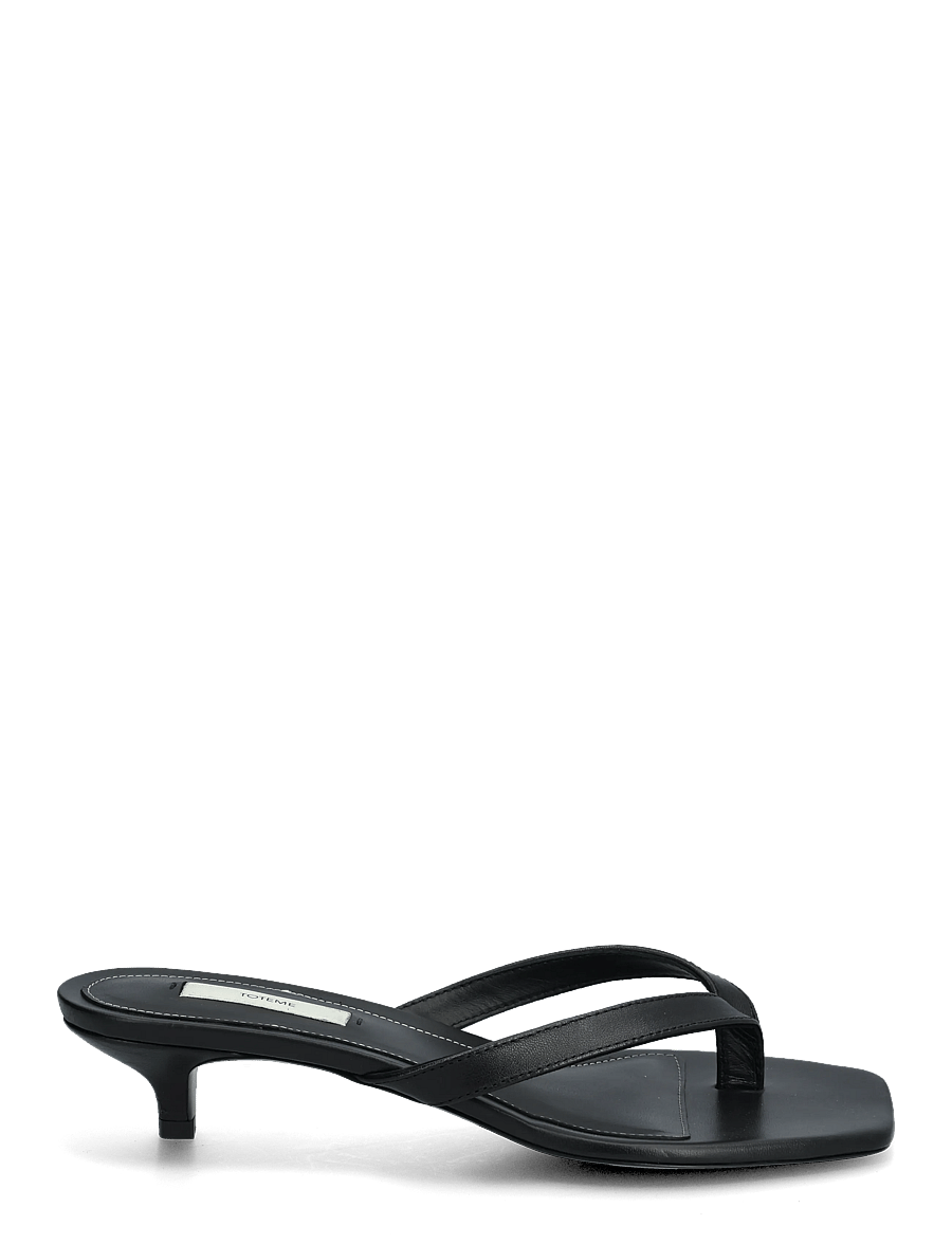 TOTEME - Leather Heeled Flip Flops - korolliset sandaalit - black - 1