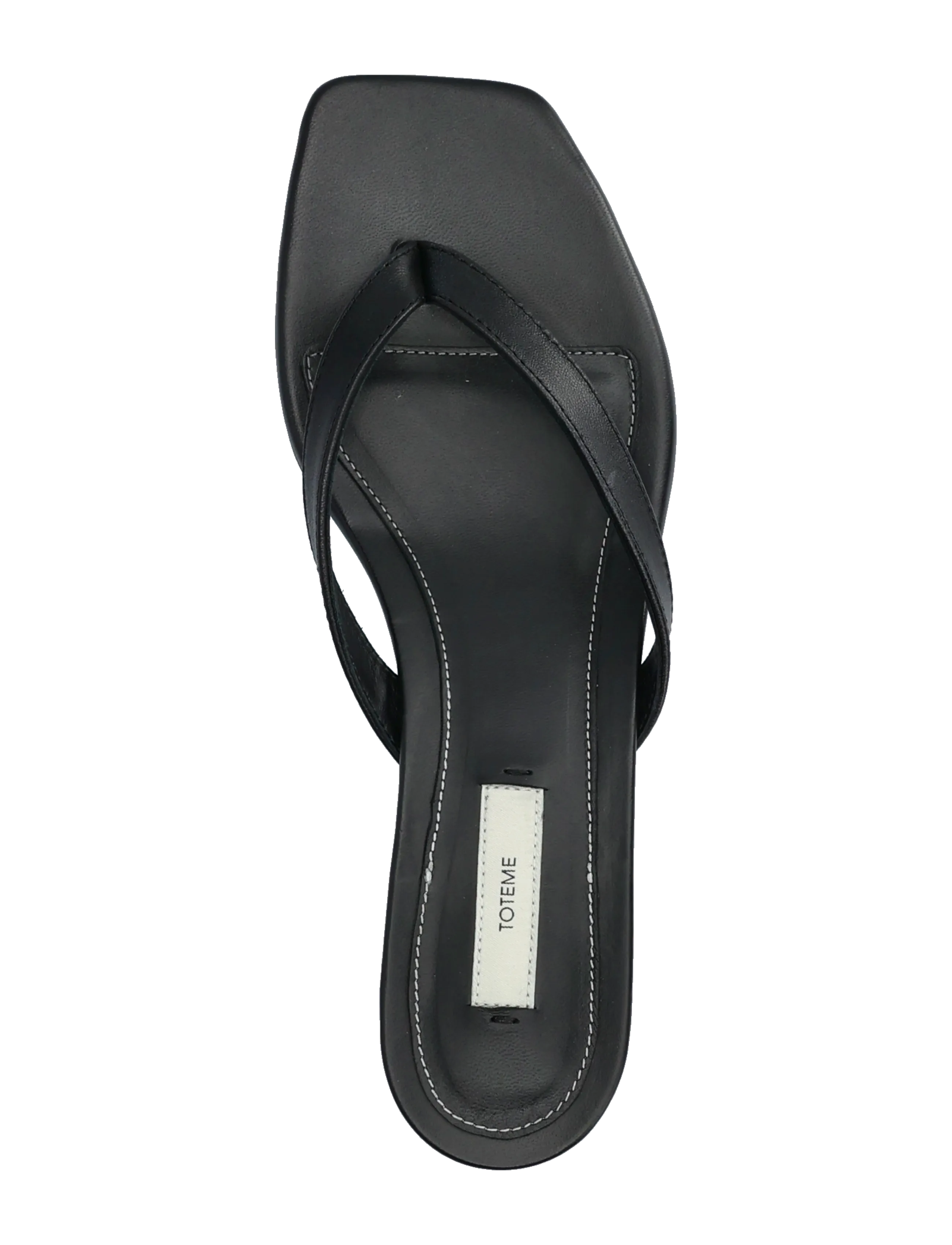 TOTEME - Leather Thong Sandals - black - 3