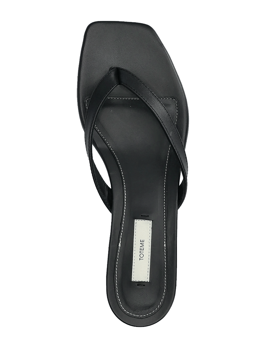 TOTEME - Leather Heeled Flip Flops - korolliset sandaalit - black - 3