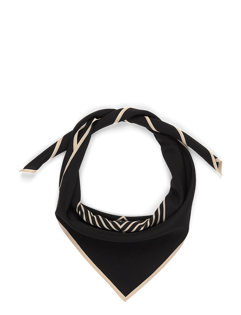 TOTEME - Centered monogram silk scarf - tynde tørklæder - black - 0