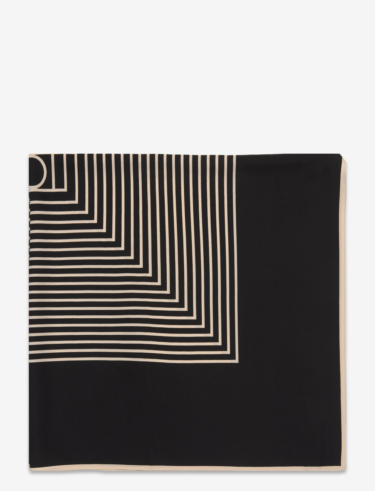 Toteme - Centered monogram silk scarf - black - 1