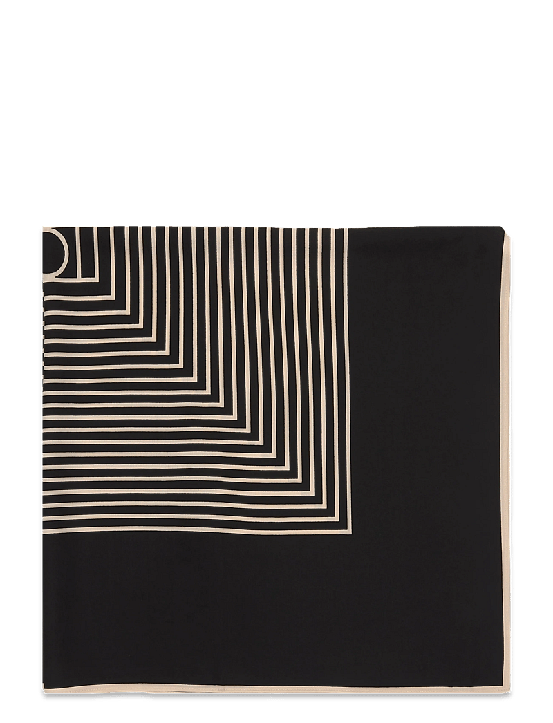 TOTEME - Centered monogram silk scarf - tynde tørklæder - black - 1