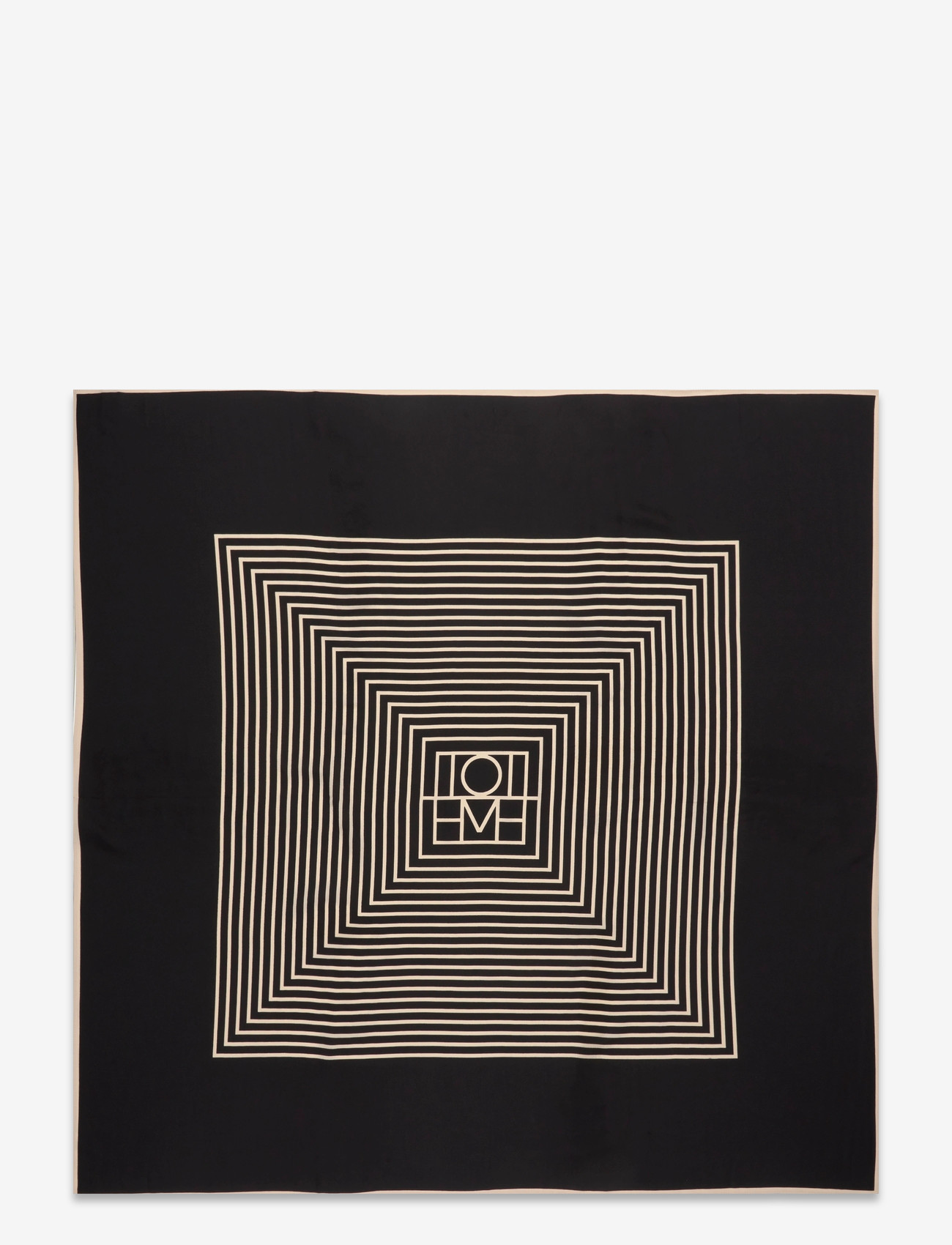 Toteme - Centered monogram silk scarf - black - 2