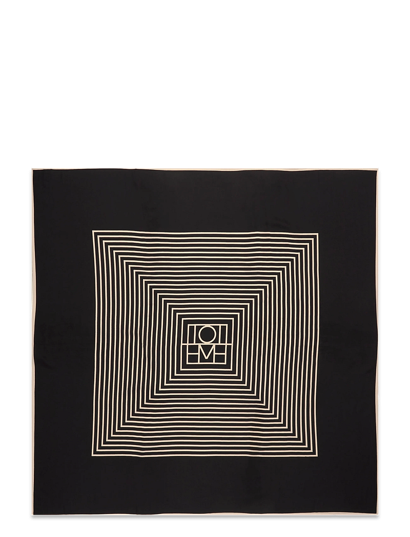 TOTEME - Centered monogram silk scarf - tynde tørklæder - black - 2