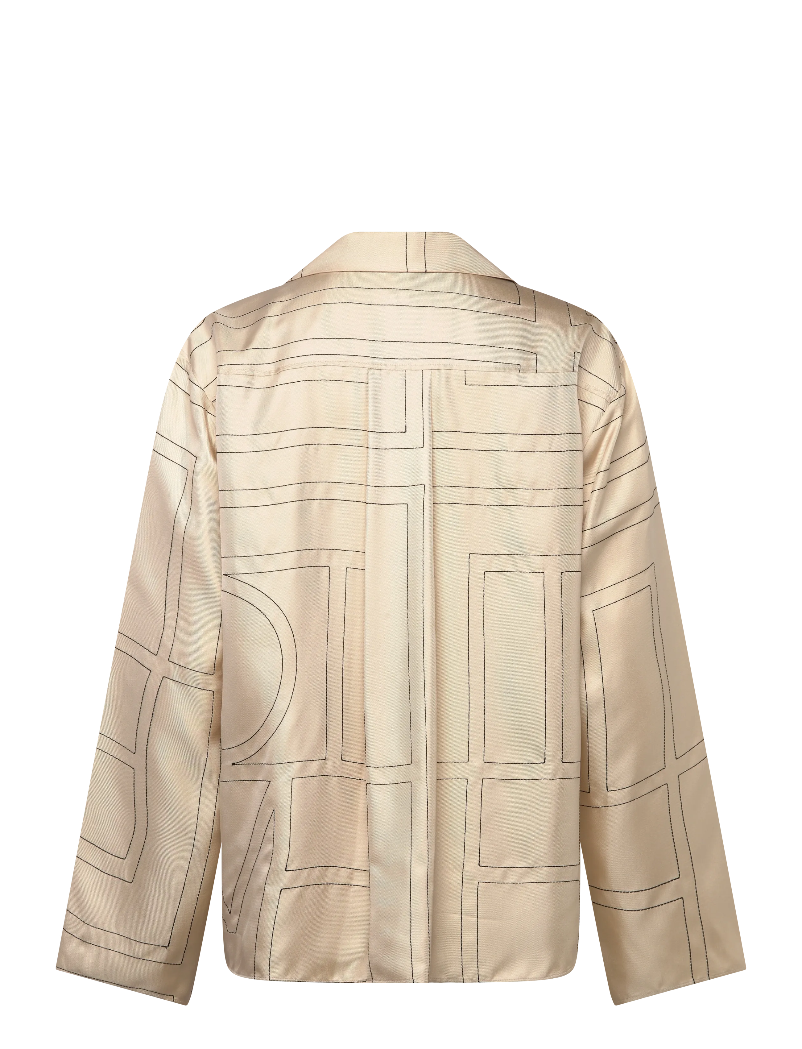 TOTEME - MONOGRAM SILK PJ TOP - langärmlige hemden - cream - 2