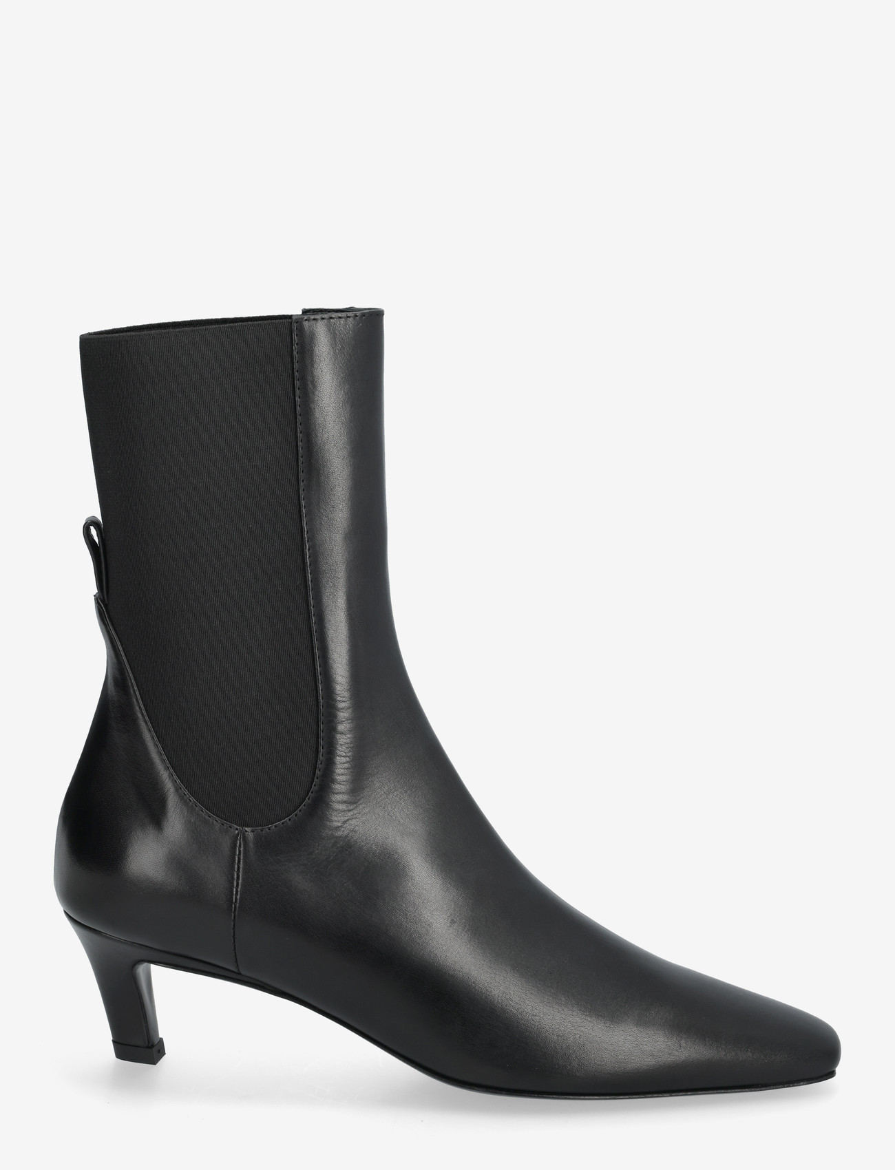 Toteme - Leather Mid-Heel Boots - stiefeletten mit absatz - black - 1