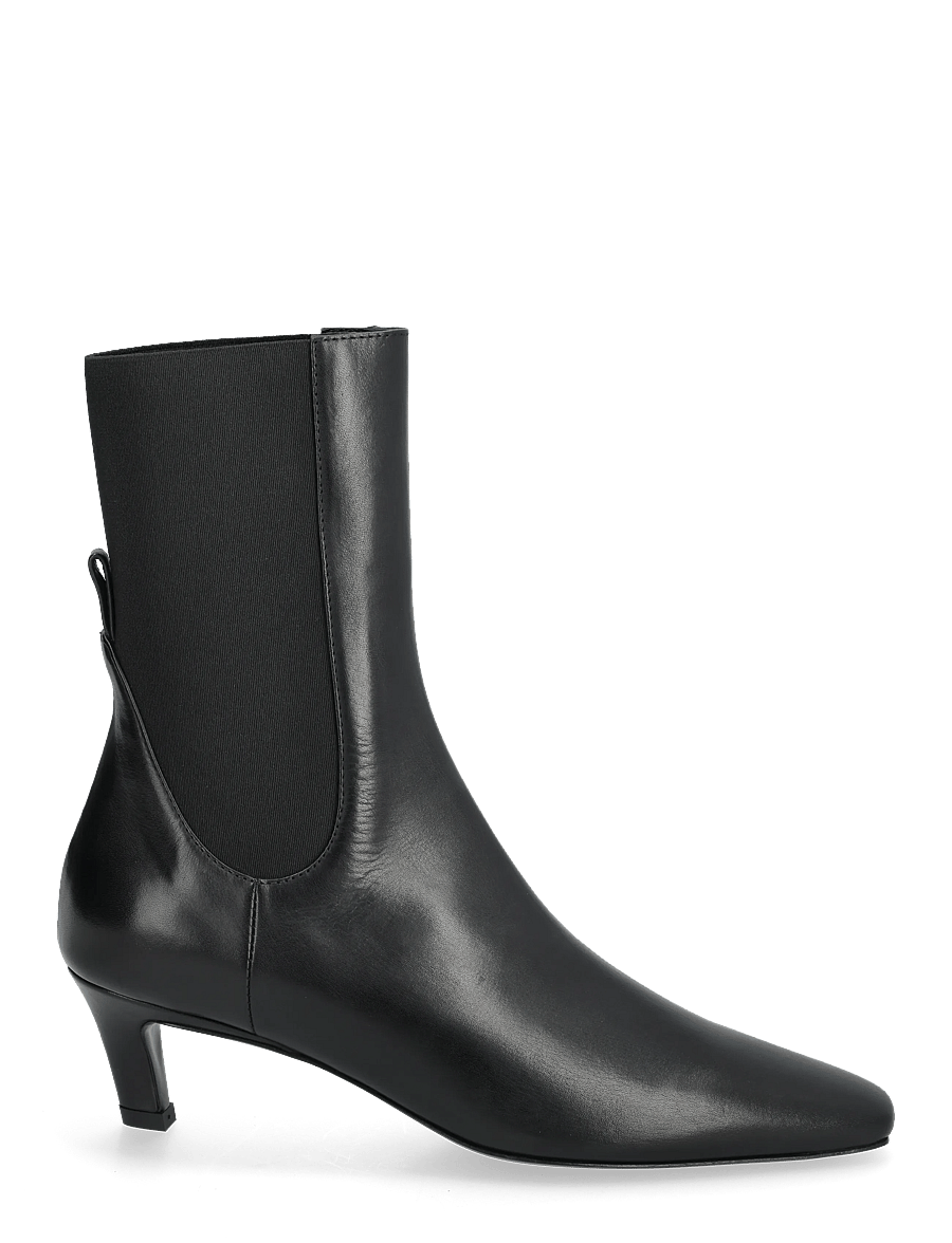TOTEME - Leather Mid-Heel Boots - stövletter - black - 1