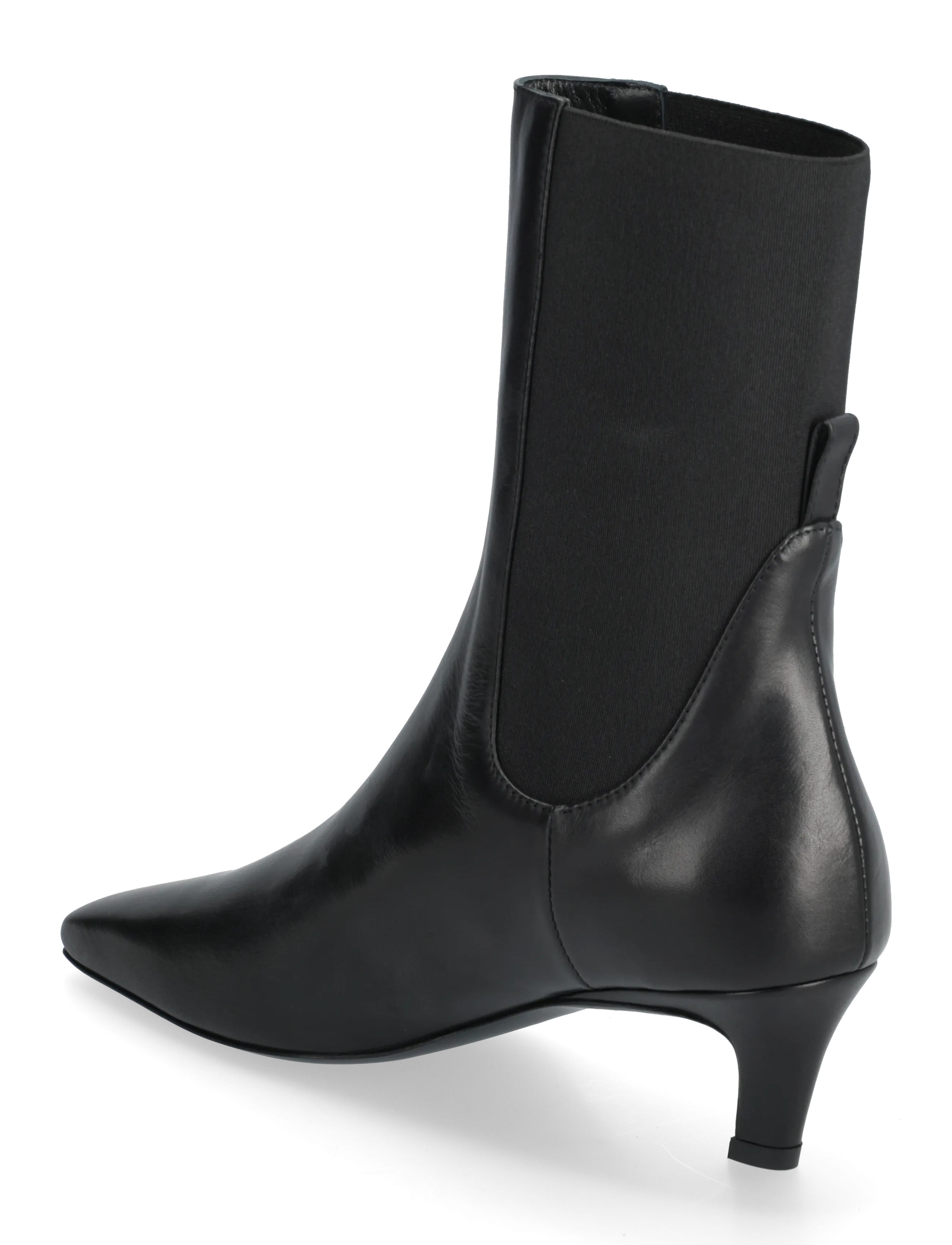 TOTEME - Leather Mid-Heel Boots - heeled ankle boots - black - 2