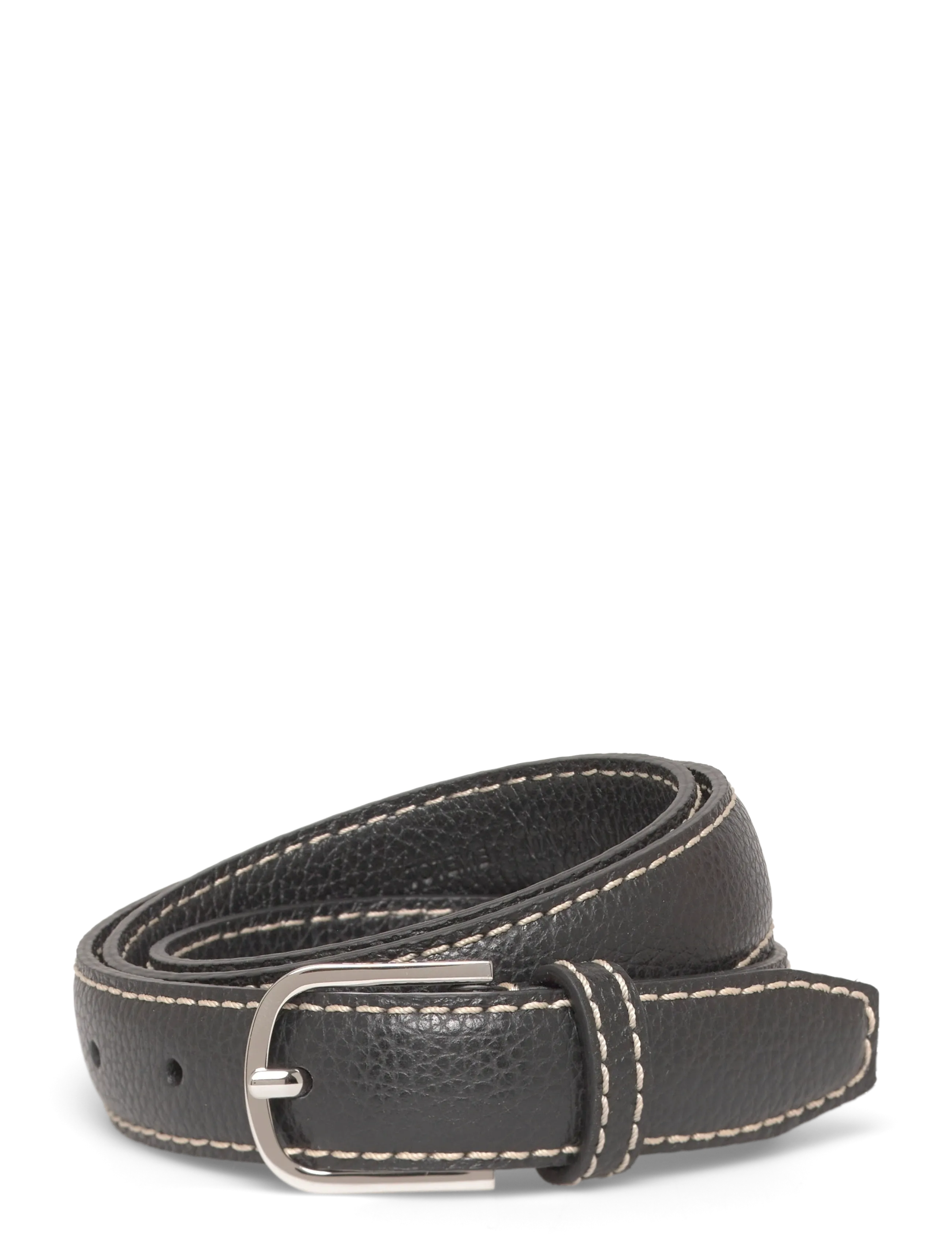 TOTEME Slim grained leather belt - Casual gürtel - BLACK / black