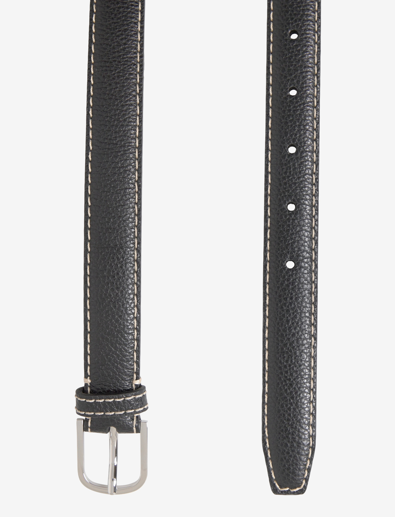 TOTEME - Slim grained leather belt - leather belts - black - 1