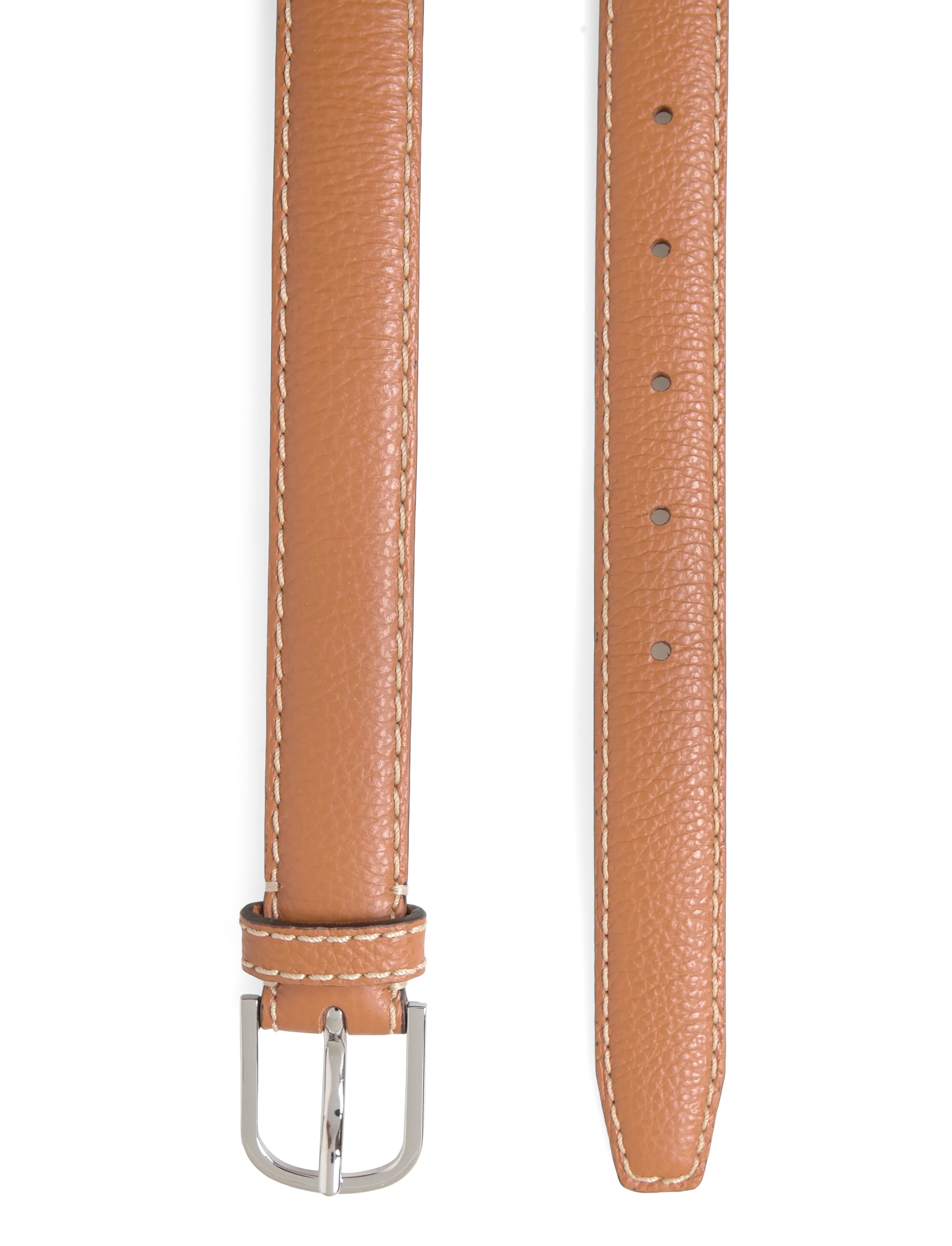 TOTEME - Slim grained leather belt - ledergürtel - brown - 1