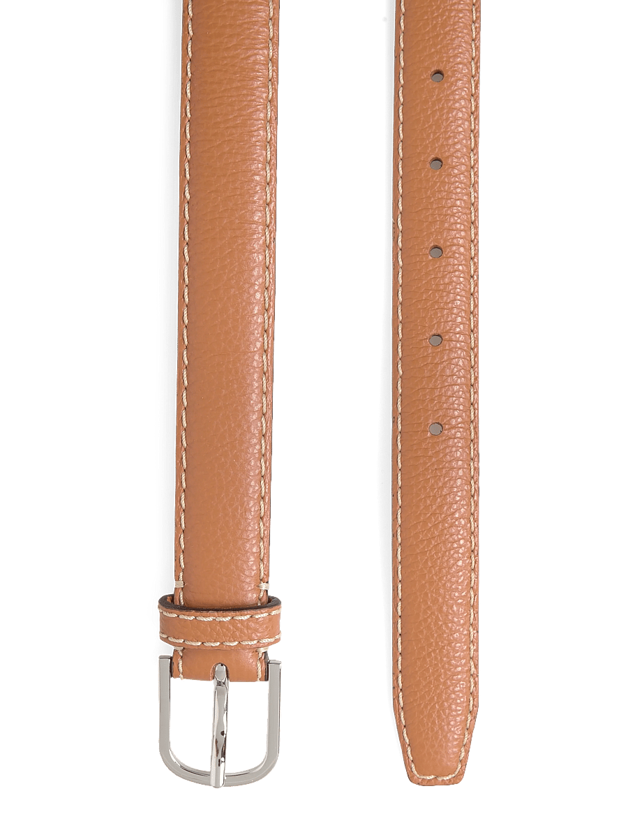 TOTEME - Slim grained leather belt - ledergürtel - brown - 1